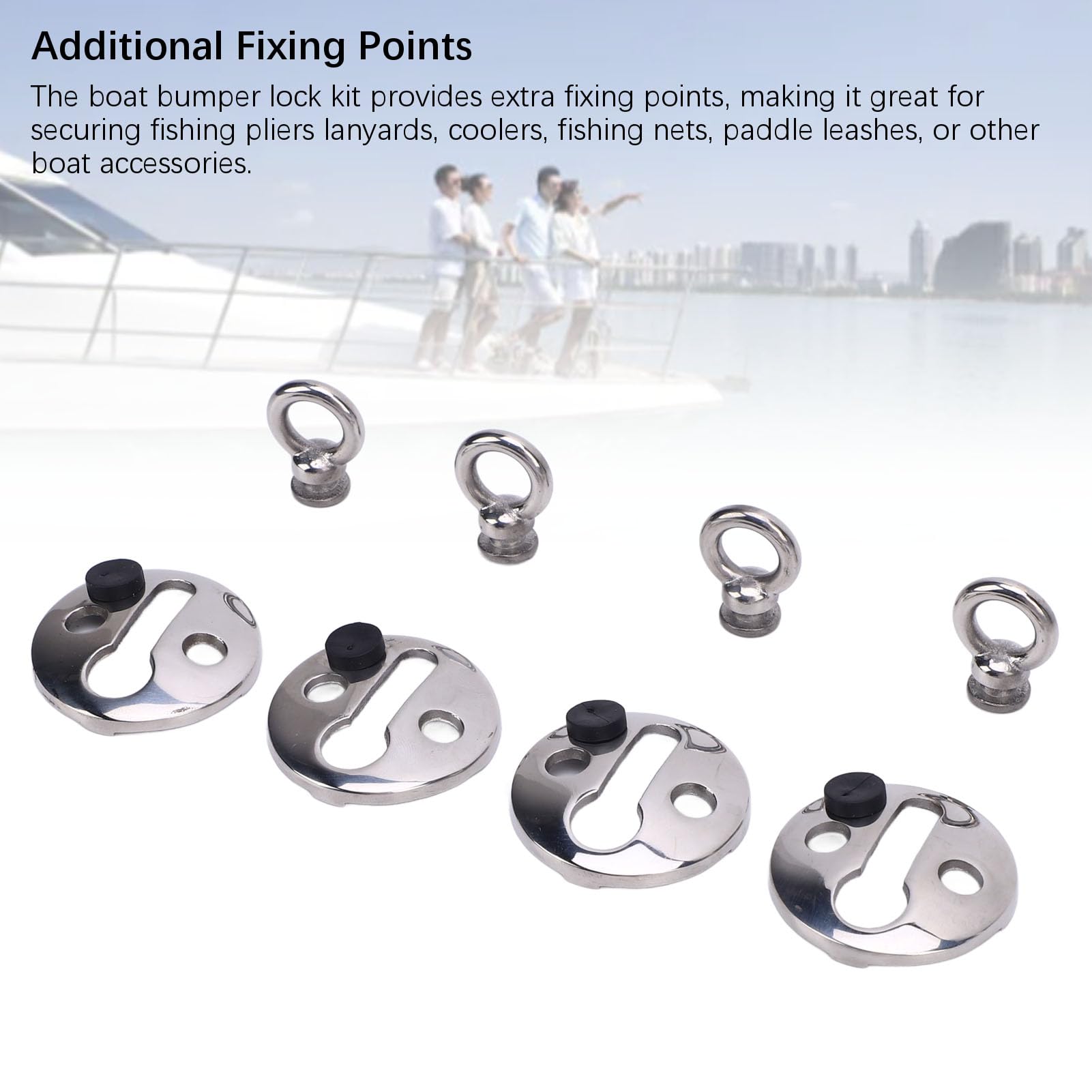 Ganchos Para Defensas De 4PCS Liberación Rápida Acero Inoxidable Pulido Sujetadores Compatibles Con Cuerdas Hasta 0 41 Pulgadas Ideales Para Accesorios Náuticos Como Redes De Pesca O Neveras