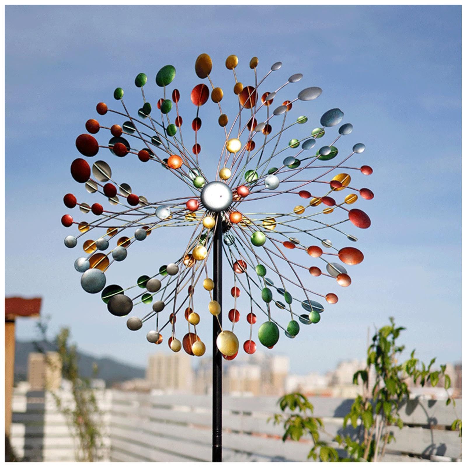 Moulin à vent solaire et éclairage LED pour décoration de cour et jardin extérieur