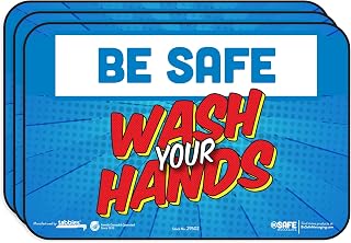 tabbies BeSafe Messaging"Be Safe, Wash Your Hands", 3-Pack 9"x6", Bright Bold Colors, Repositionable Educational Safety Signs, Perfect for Most Surfaces (29502)