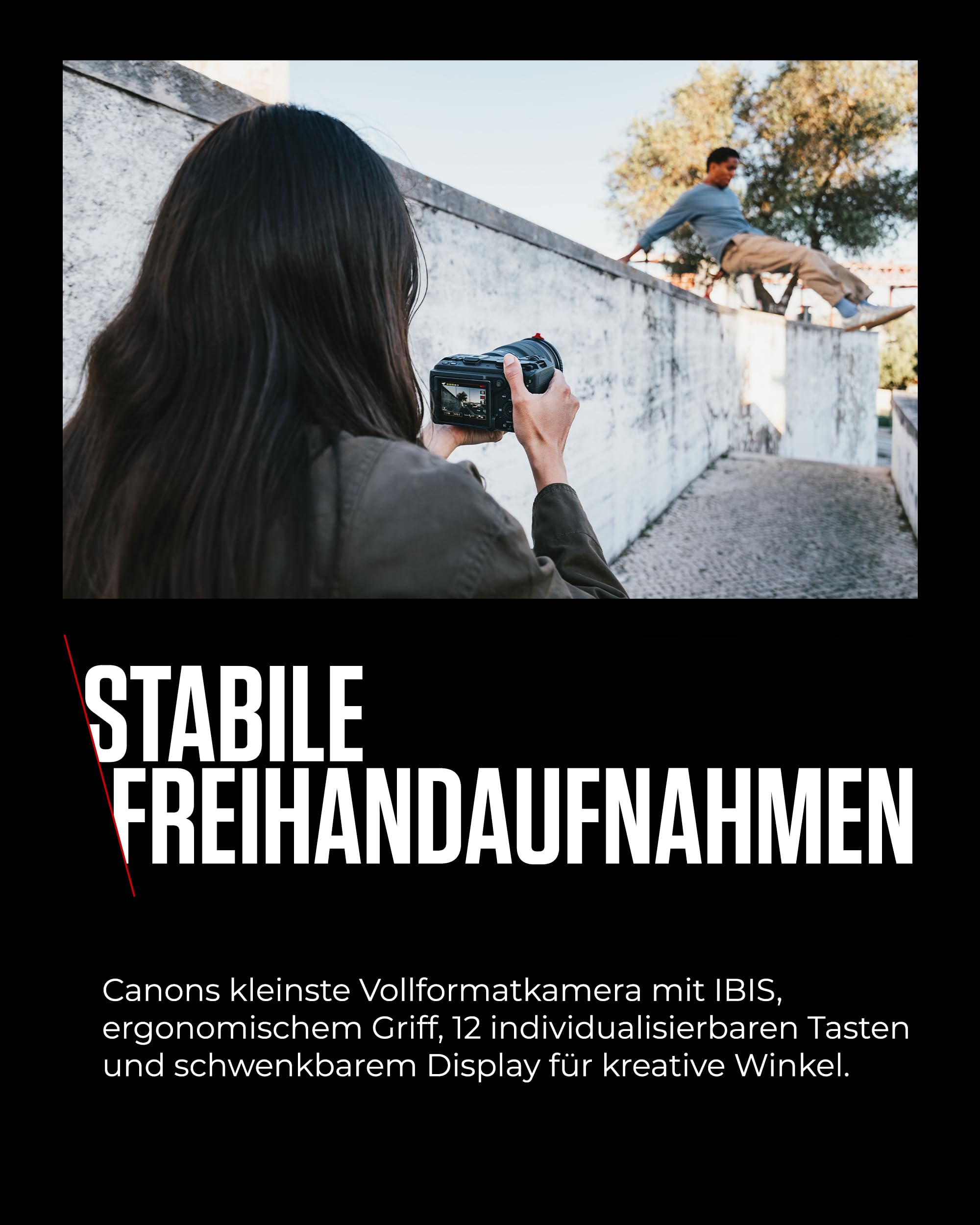 Canon EOS R6 V Spiegellose Vollformatkamera Kompakt | 7K RAW Video, Bildstabilisator & Open Gate Recording | Vlogger-Kamera für Content Creation, Reisen | Kompatibel mit RF-Objektiven