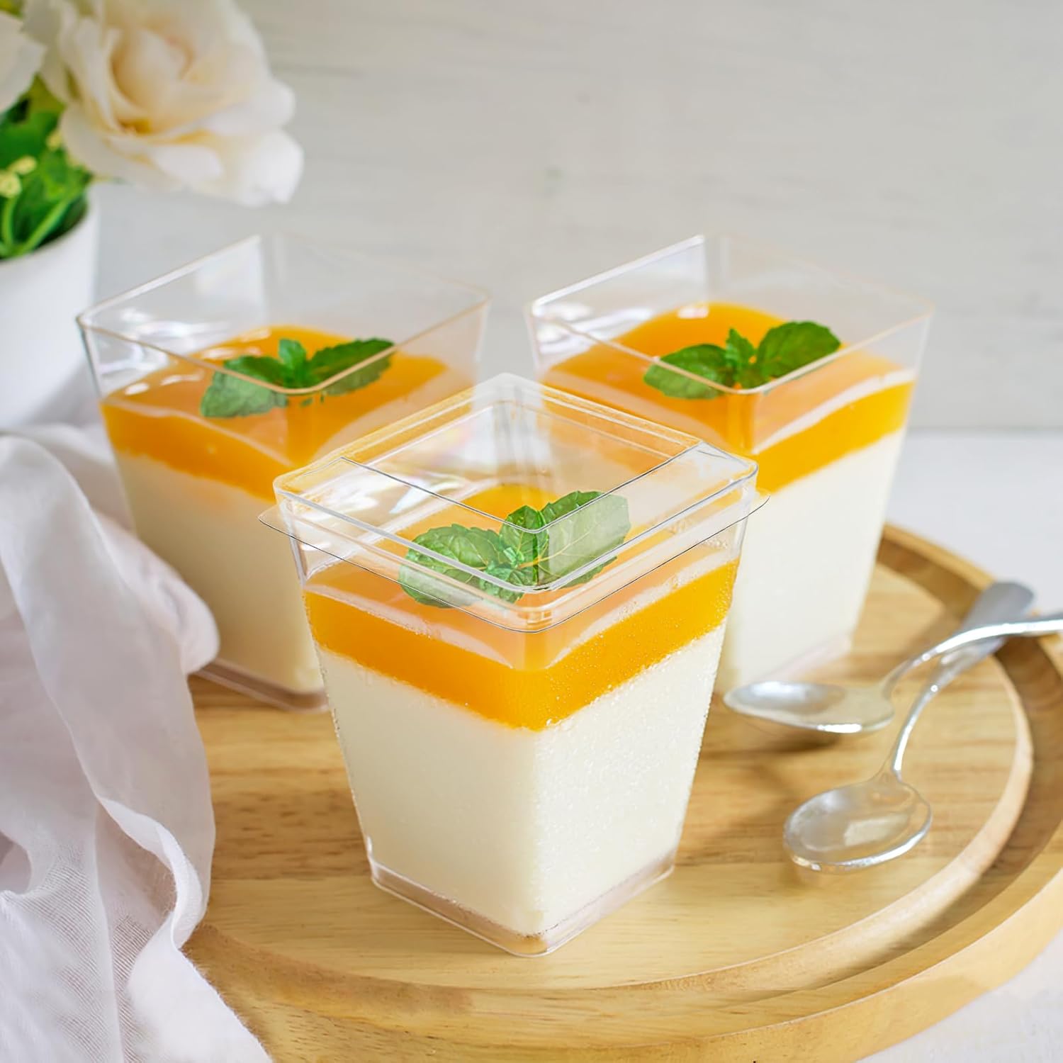 200 Pack 5 oz Plastic Dessert Cups with Lids and Spoons, Disposable Parfait Shooter Pudding Jello Cups for Wedding Birthday Party, Clear Fruit Ice Cream Bowls for Yogurt Trifle Appetizer Snack - Image 4