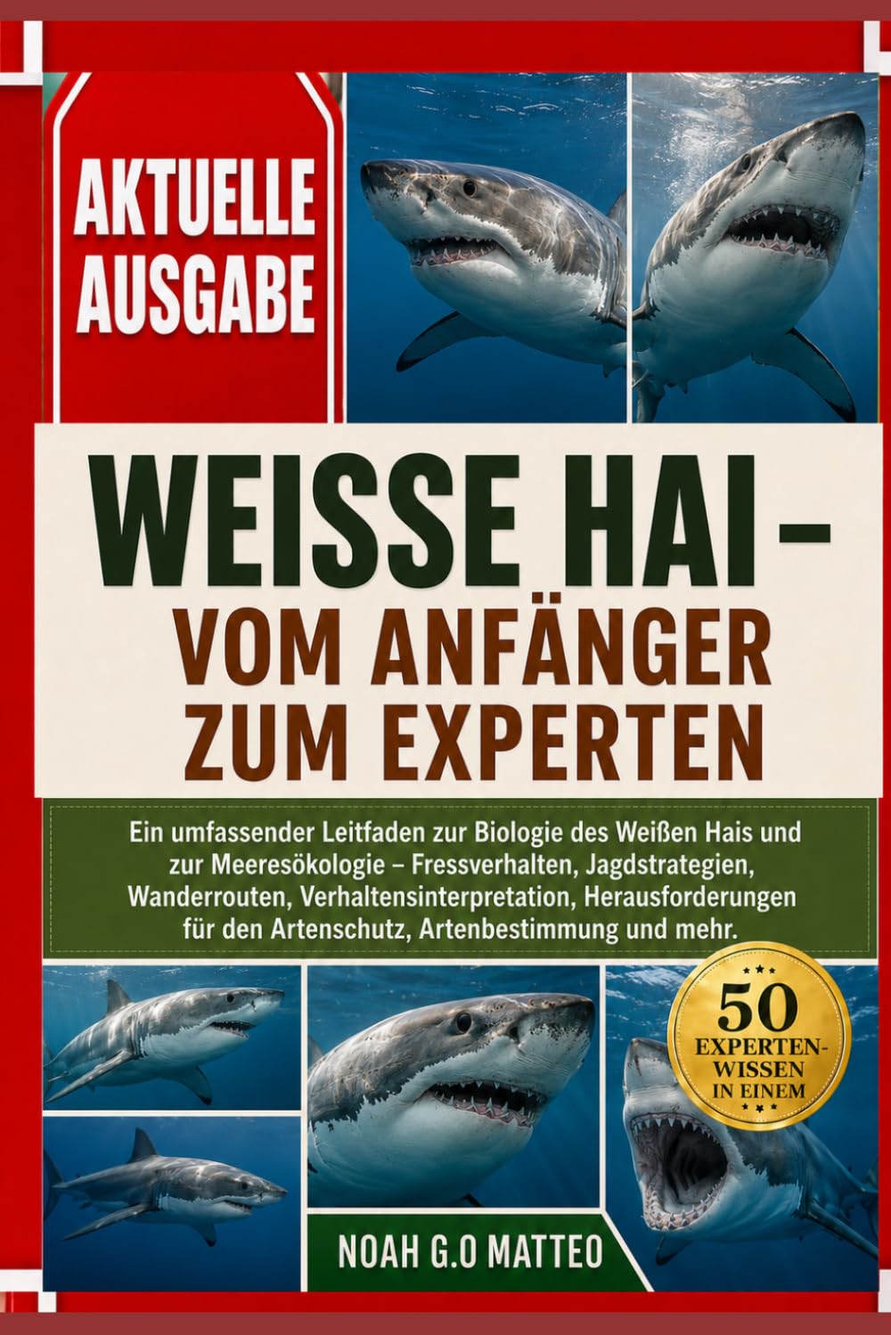 WEISSE HAI – VOM ANFÄNGER ZUM EXPERTEN: Ein umfassender Leitfaden zur Biologie des Weißen Hais und zur Meeresökologie – Fressverhalten, ... für den Artenschutz, Artenbestimmung und mehr