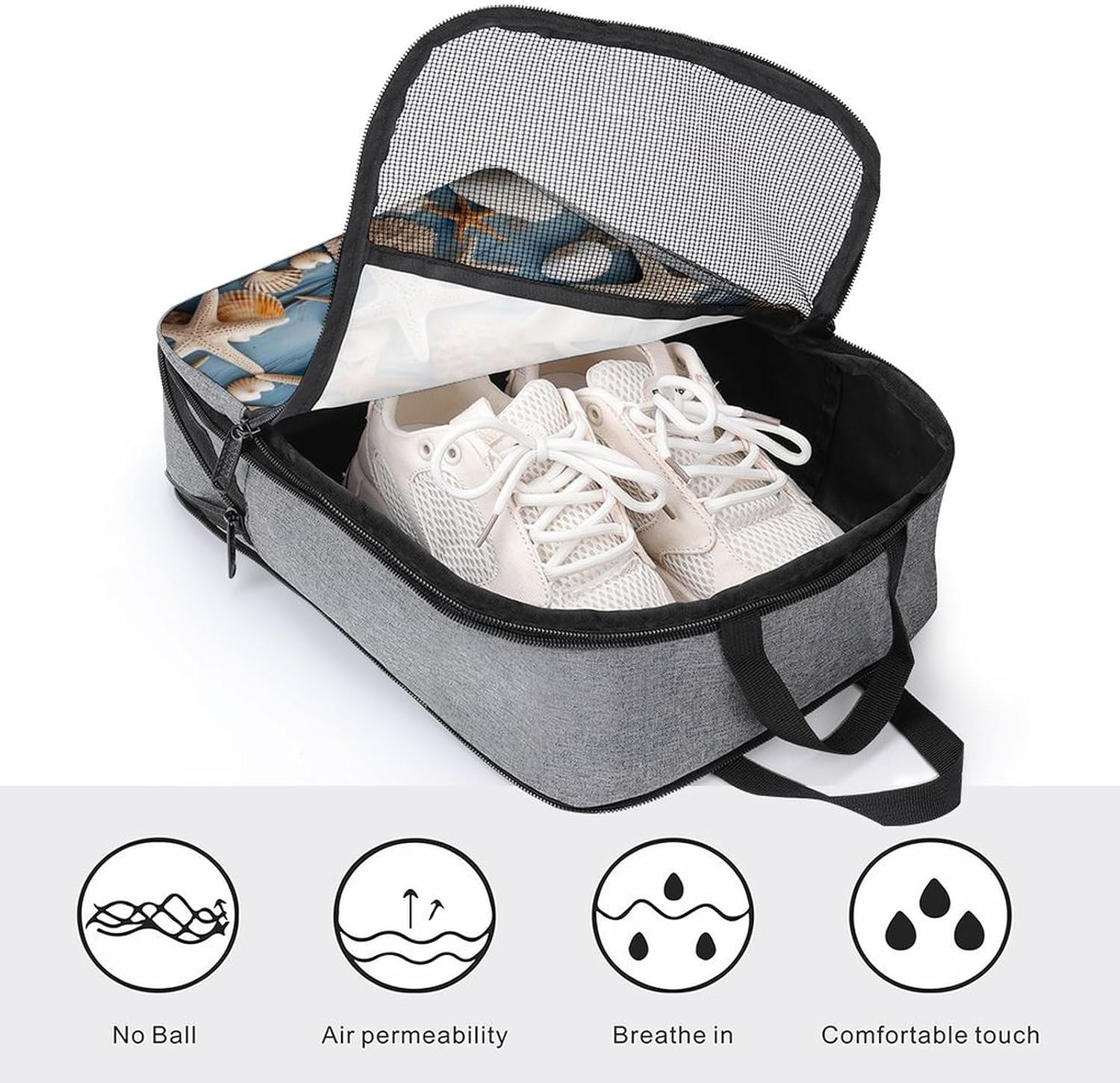 Shoe Bag, Shell Starfish Pattern Printed Shoe Bag,storage Hanging Shoe Bag,bath Towel Storage Bag