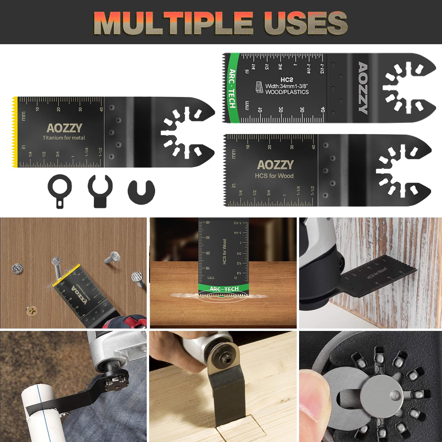 50 Tlg Multitool Sägeblätter Holz Set, Oszillierende Sägeblätter Titan 5 tlg Multitool Sägeblätter, für Metall und hartes Material,Universal SchnellwechselOszillierendes Zubehör Kompatibel mit Bosch