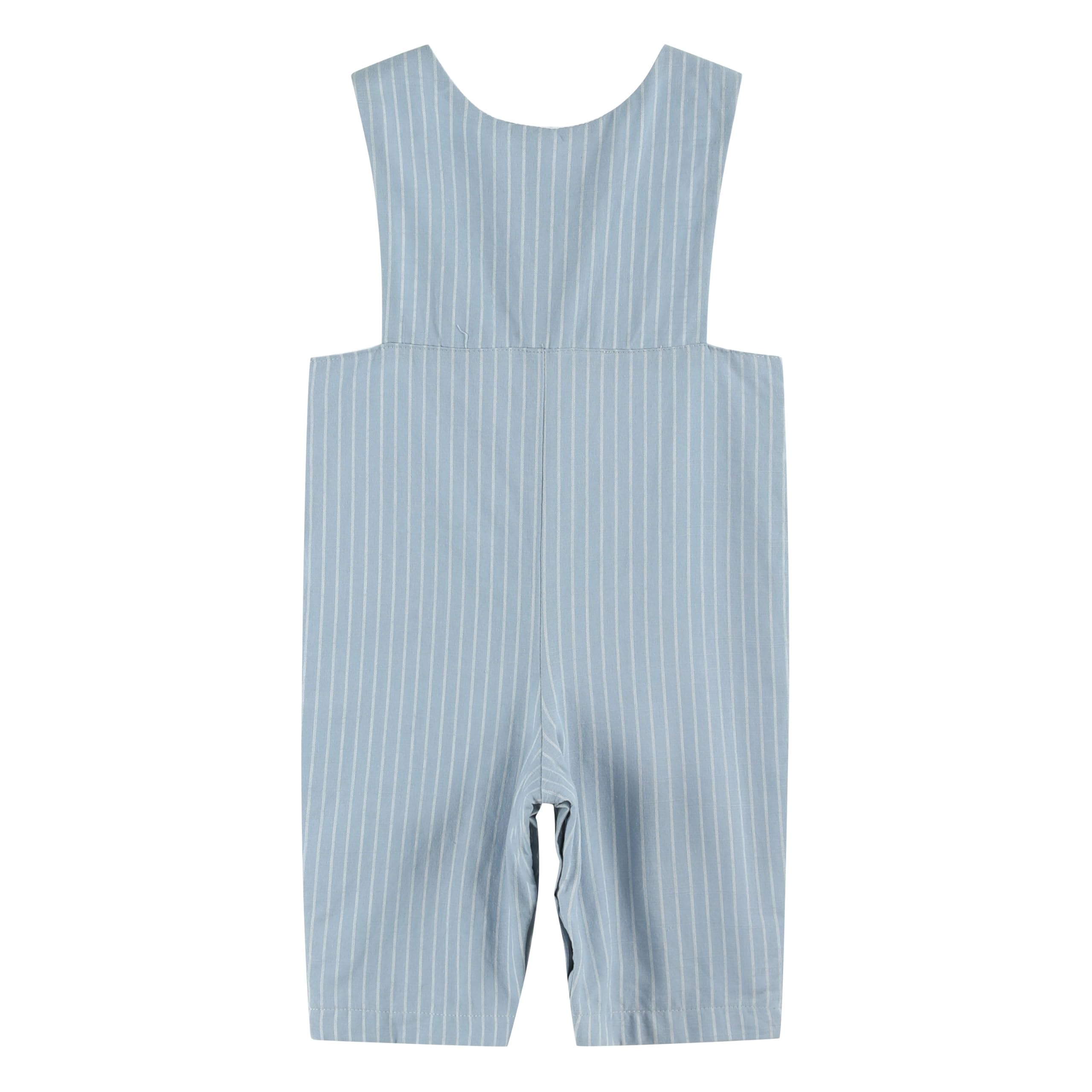 Lil cactus Blue Pinstripe Smocked Overalls, 2T