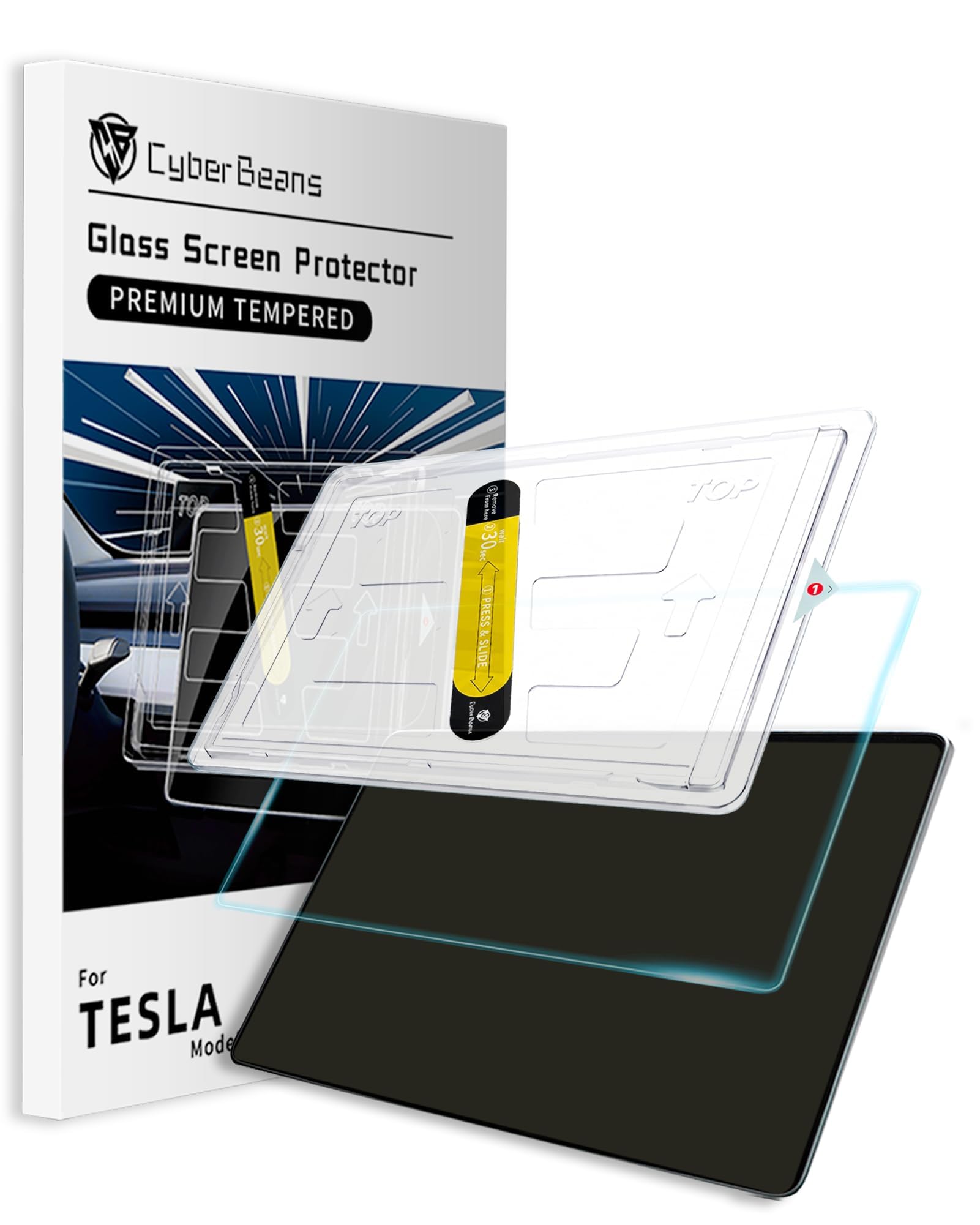 16 Zoll Displayschutzfolie für Tesla Model Y Juniper 2026 | 9H Hartglas, Anti-Fingerprint, Kratzfest, HD Mit Installationspaket