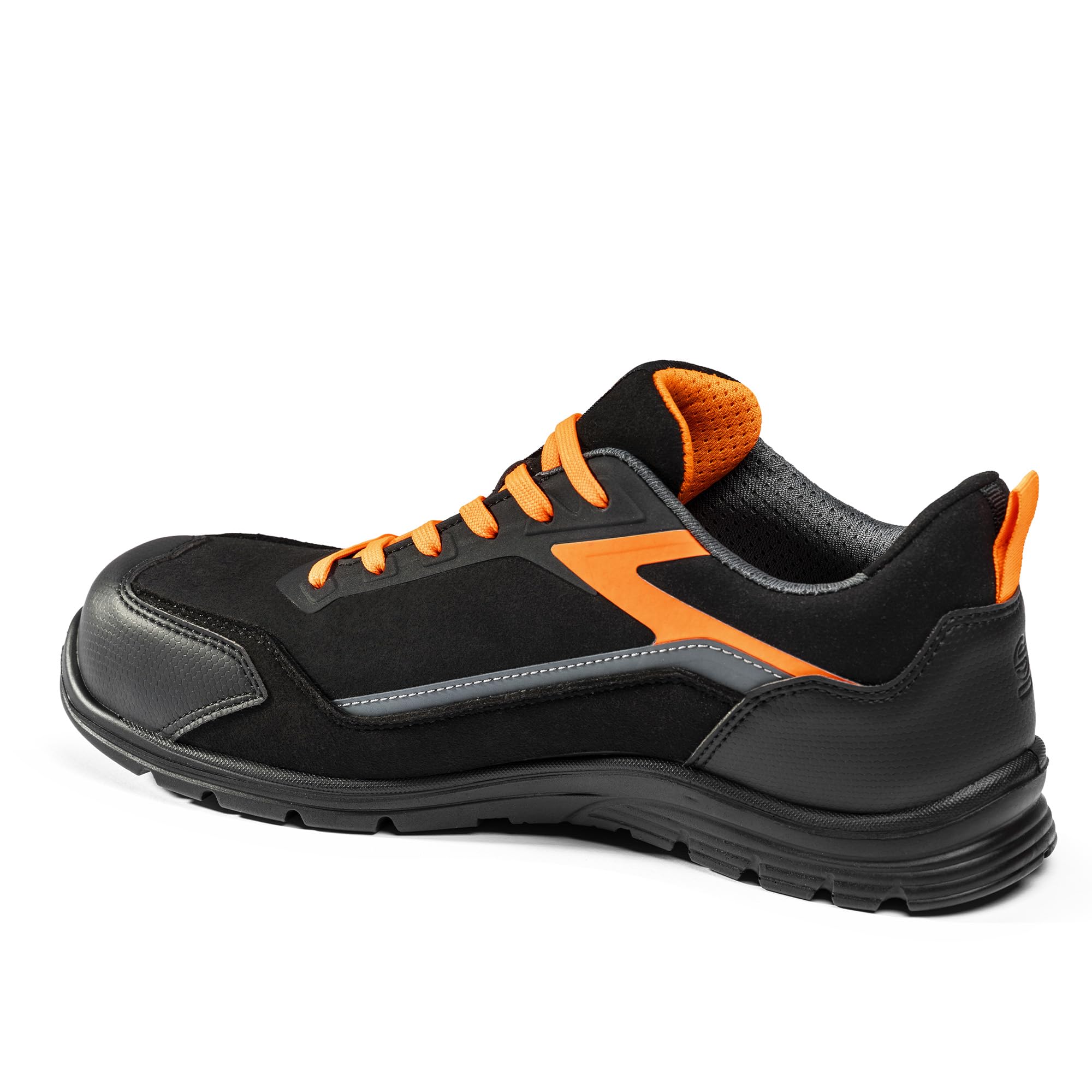 Sparco - Nitro ESD S3L SR FO - Zapatos de Seguridad para Correr Unisex - Calzado de Trabajo Impermeables - Puntera compuesta - Suela Antideslizante - Transpirables, Gris Oscuro Amarillo Fluo, 38 EU