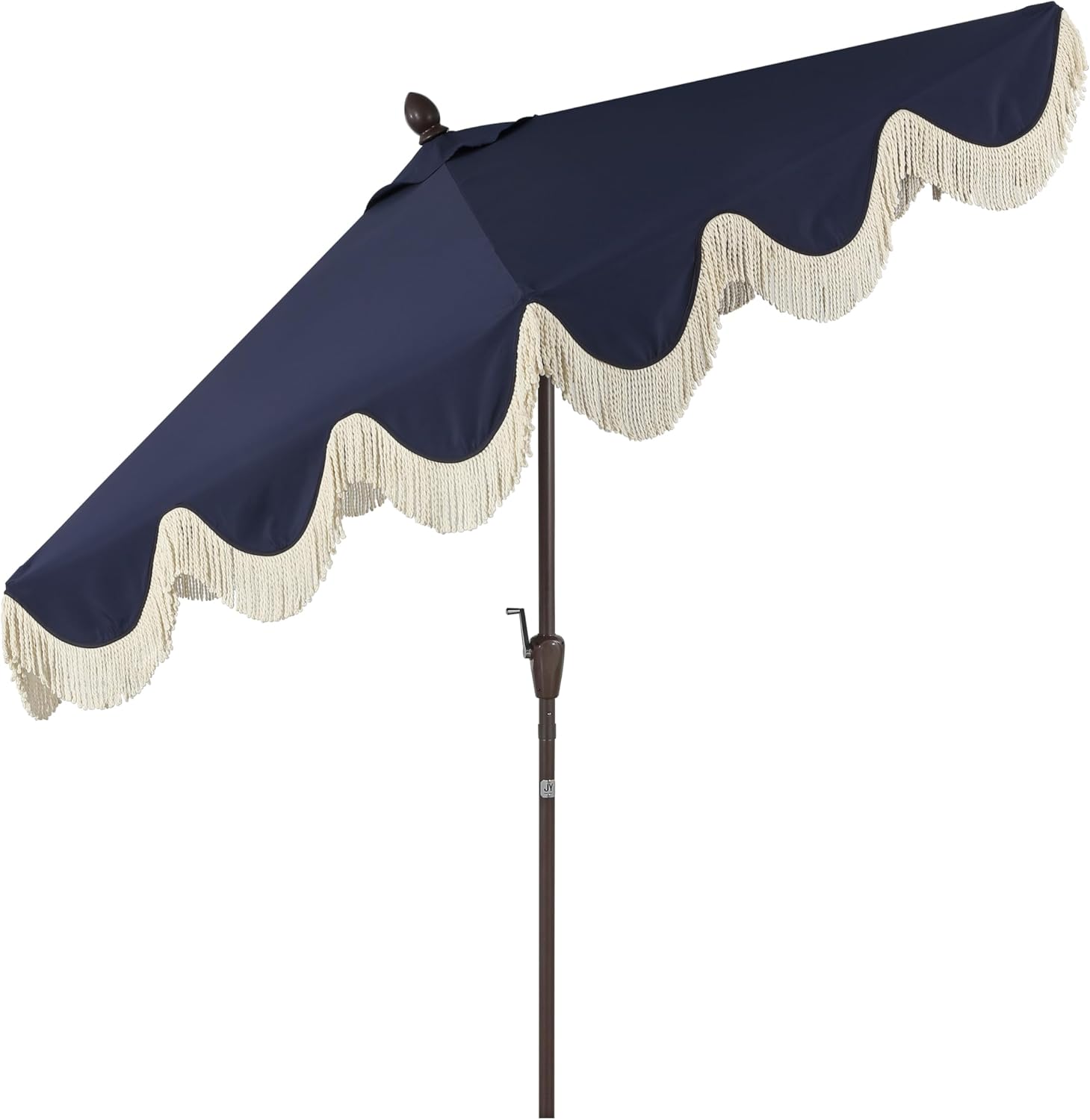 JONATHAN Y UMB1001 Collins 9 ft. Classic Cottage Tassel Market Patio Umbrella with Auto-Tilt, Crank, Wind Vent and UV Protection - Image 11
