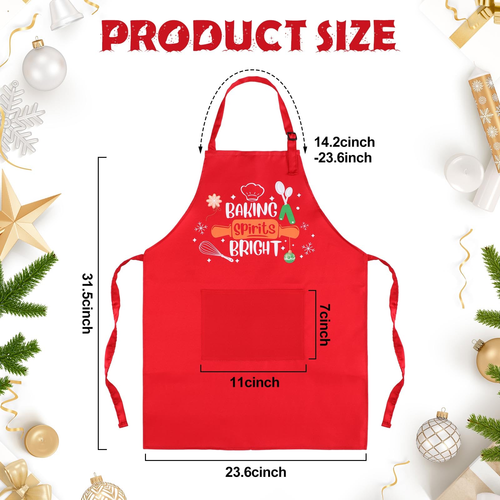 8 delantales de Navidad a juego con bolsillo, delantal de cocina de Navidad, delantales de cocina, delantales divertidos para galletas, regalo para familia, esposa, marido, pareja, Verde,