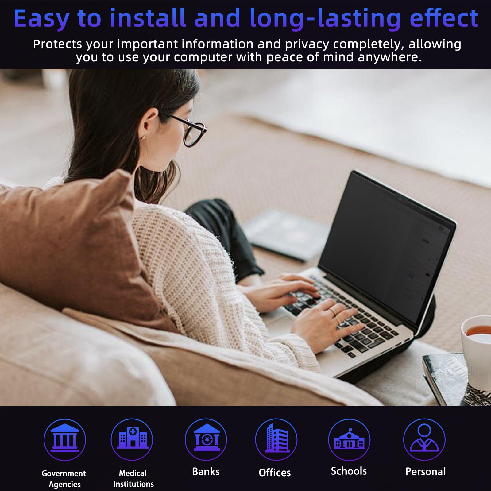 MacBook PRO 14 Pollici 2026 M5 PRO/Max, 2025～2021 (M5/M4/M3/M2/M1 PRO/Max) Filtro Magnetico Privacy, Pellicola Protettiva Rimovibile Schermo, Anti Luce Blu Antiriflesso, Anti-Spia