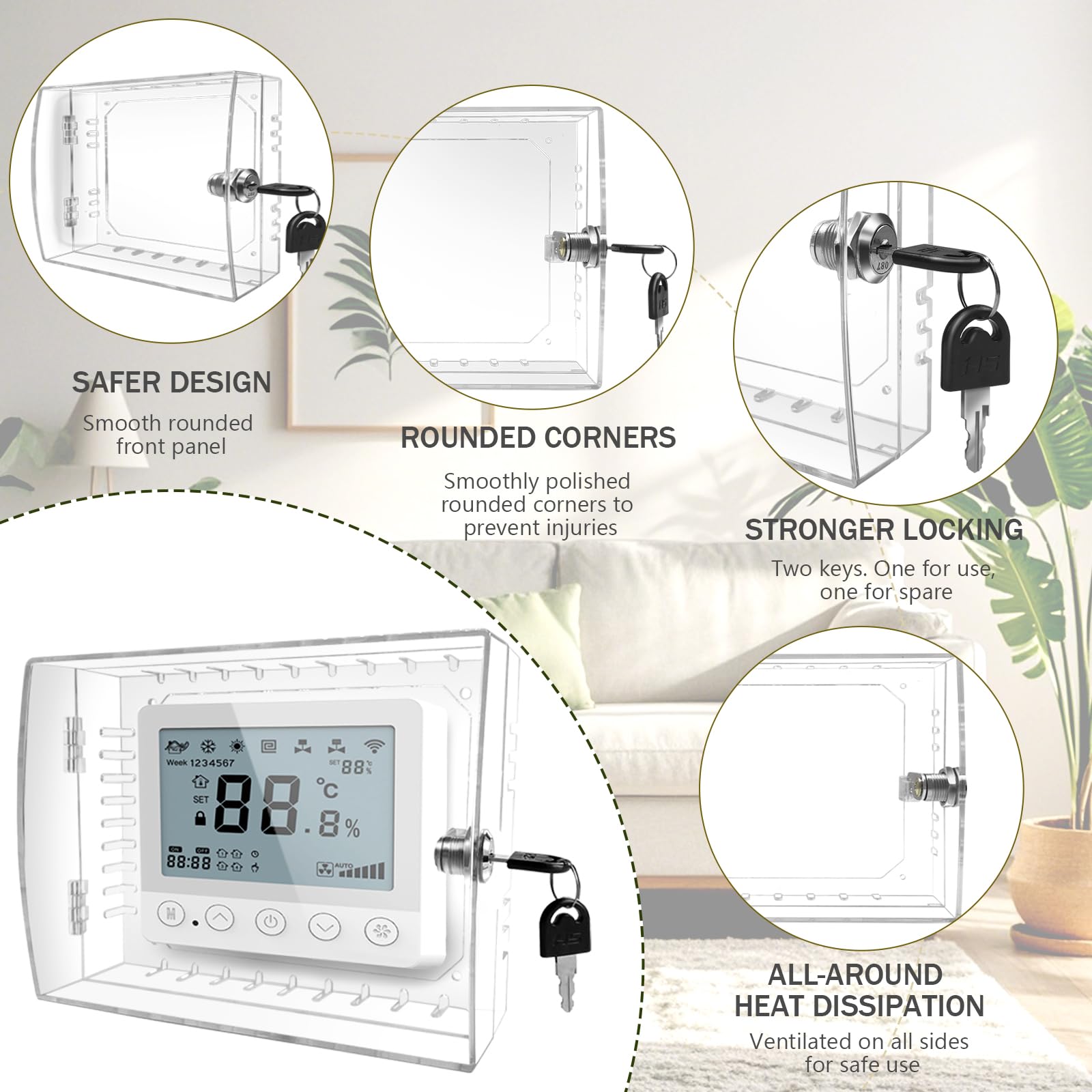 Caja De Bloqueo Termostato Caja Protectora Para Termostato Con