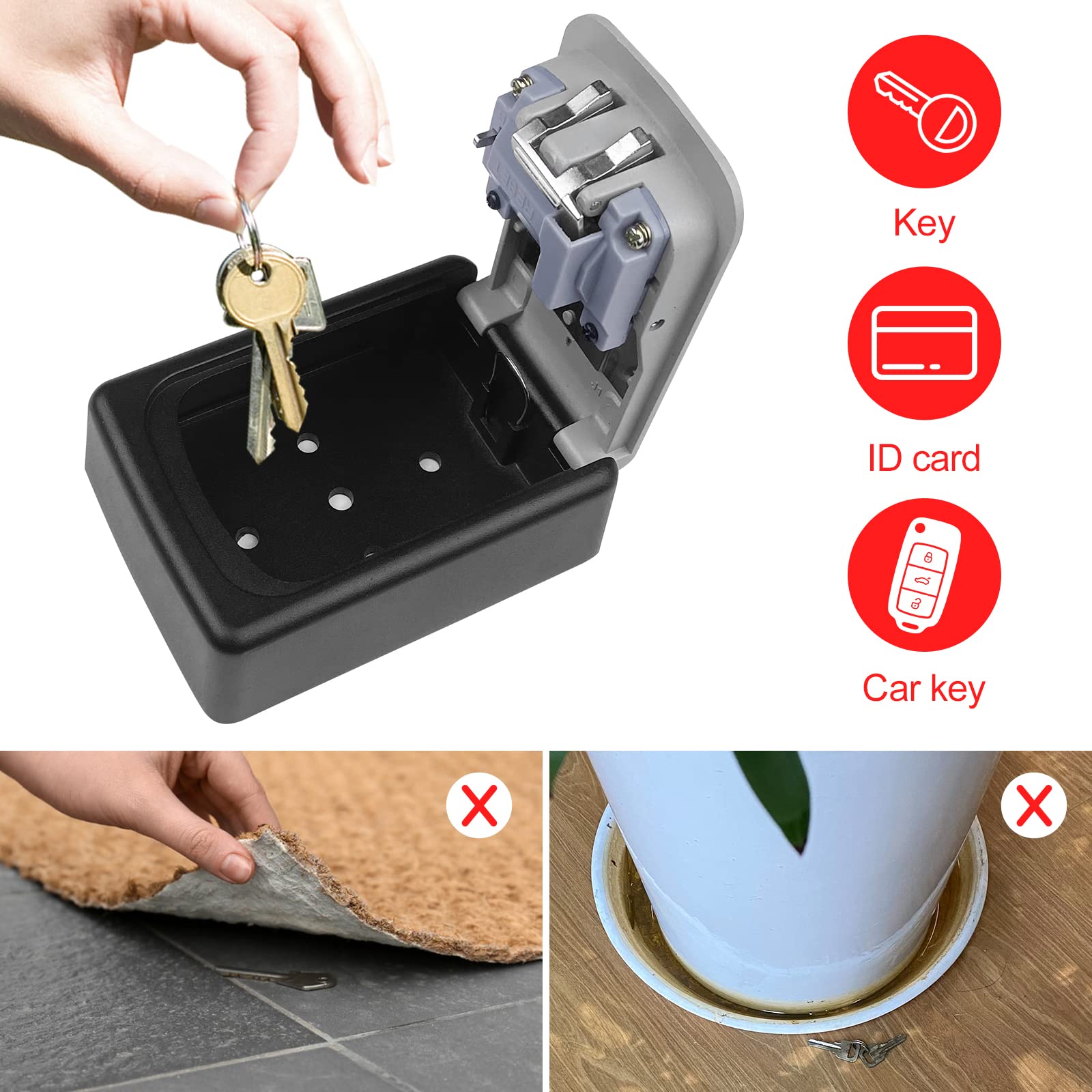 Cassetta Di Sicurezza Con Codice A 4 Cifre - Portachiavi Da Parete Impermeabile | Per Casa, Ufficio, Garage - Foto 9