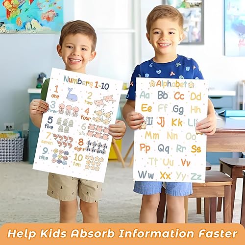 Miniatura 5 de 8 Boho Educational Posters for Toddlers, Pre K Learning Posters for Toddlers 3-5, Months of the Year, Numbers, Alphabet Posters Kindergarten