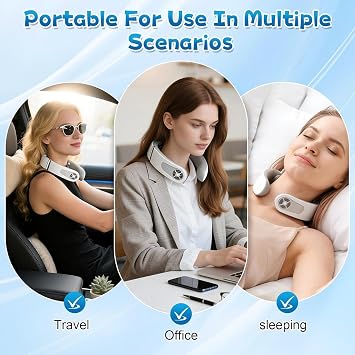 Electric Neck Massager with Heat, Neck Massager for Neck Pain Shoulder, 4 Head Cervical Spine Massage with 6 Mode & 9 Intensity Levels, USB Charging Nerve Massager for Women/Men/Mom/Dad Gifts