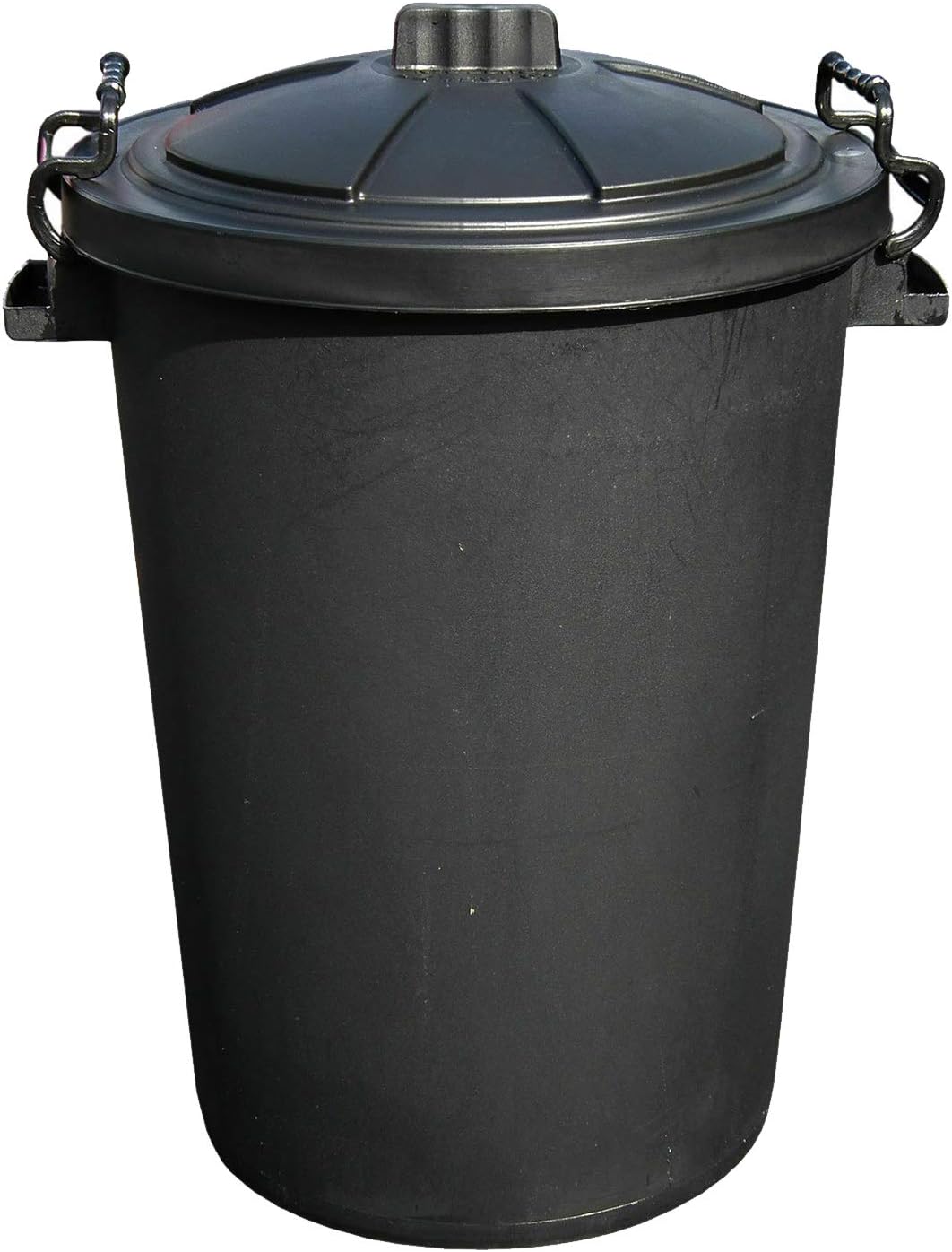 Outdoor 90 Litre Black Bin Gardening Storage with Lid and clips