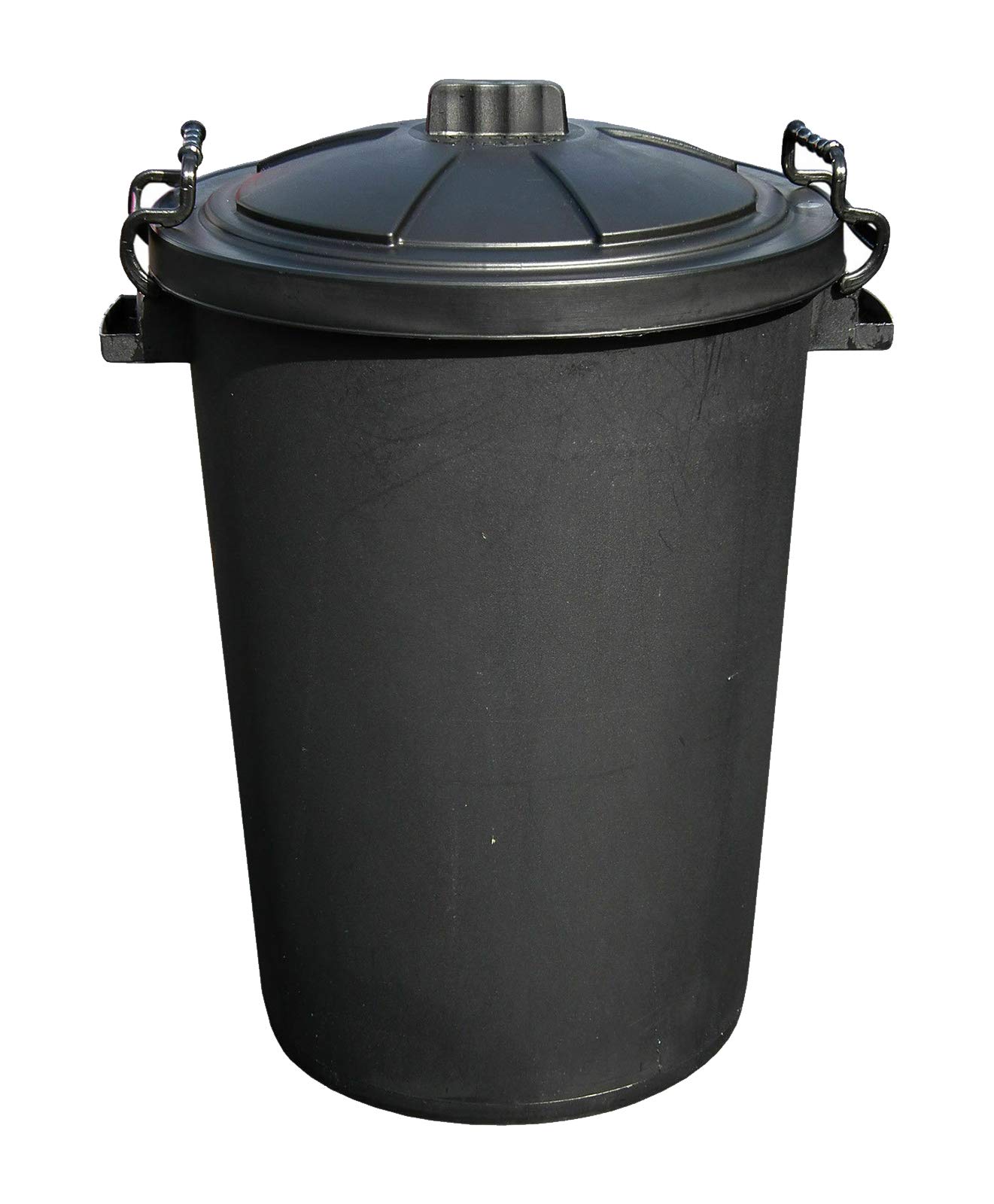 Outdoor 90 Litre Black Bin Gardening Storage with Lid and clips