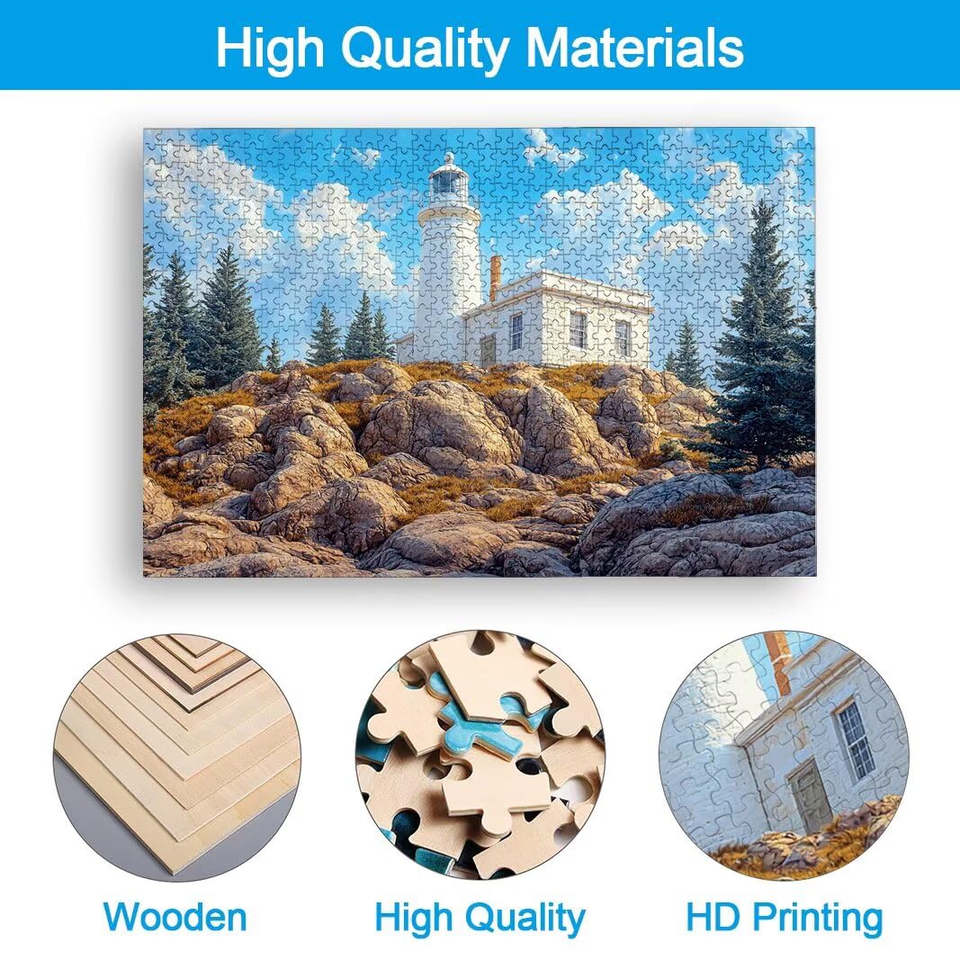 Puzzle 2000 Piezas, Puzzle Faro de Madera para Adultos, Regalos -2420