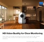 YoLink Uno Wireless Home Security Camera Indoor, 2.4GHz WiFi Camera for Baby and Pet Monitor, 1080p Dog Camera with Phone App, Night Vision B/W, 2-Way Audio, SD Card Storage, 360°