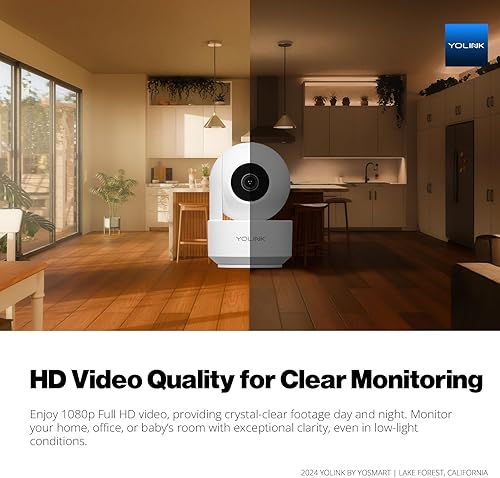 Miniatura 3 de YoLink Uno 2.4G WiF Cámara de seguridad inalámbrica para el hogar, para monitor de bebé y mascotas, cámara de perro de 1080p con aplicación de