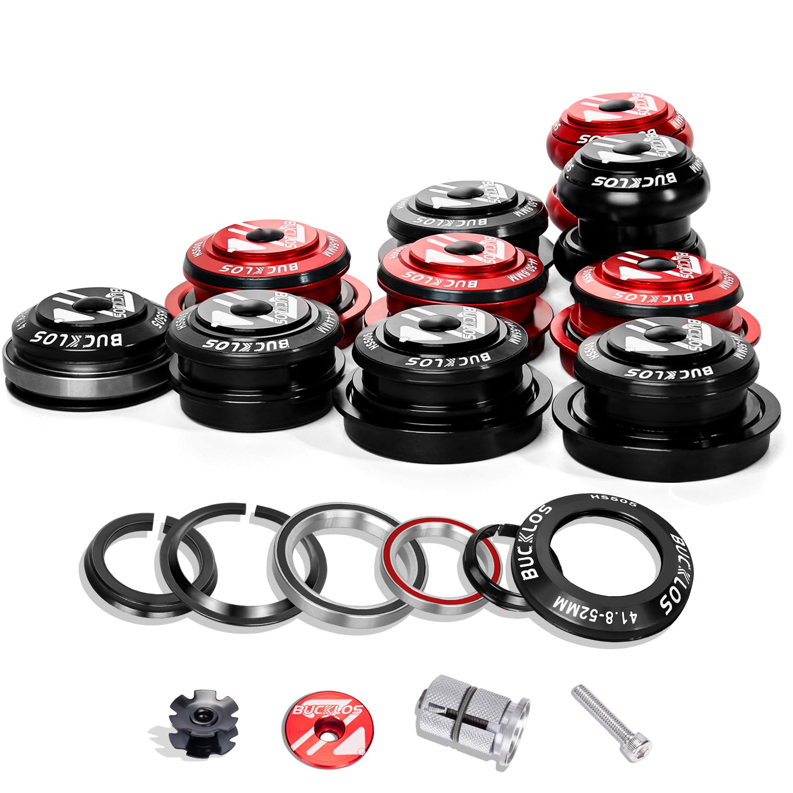 1-1/8 Bike Headset MTB Threadless 41.8-52 mm Straight Tapered Tube