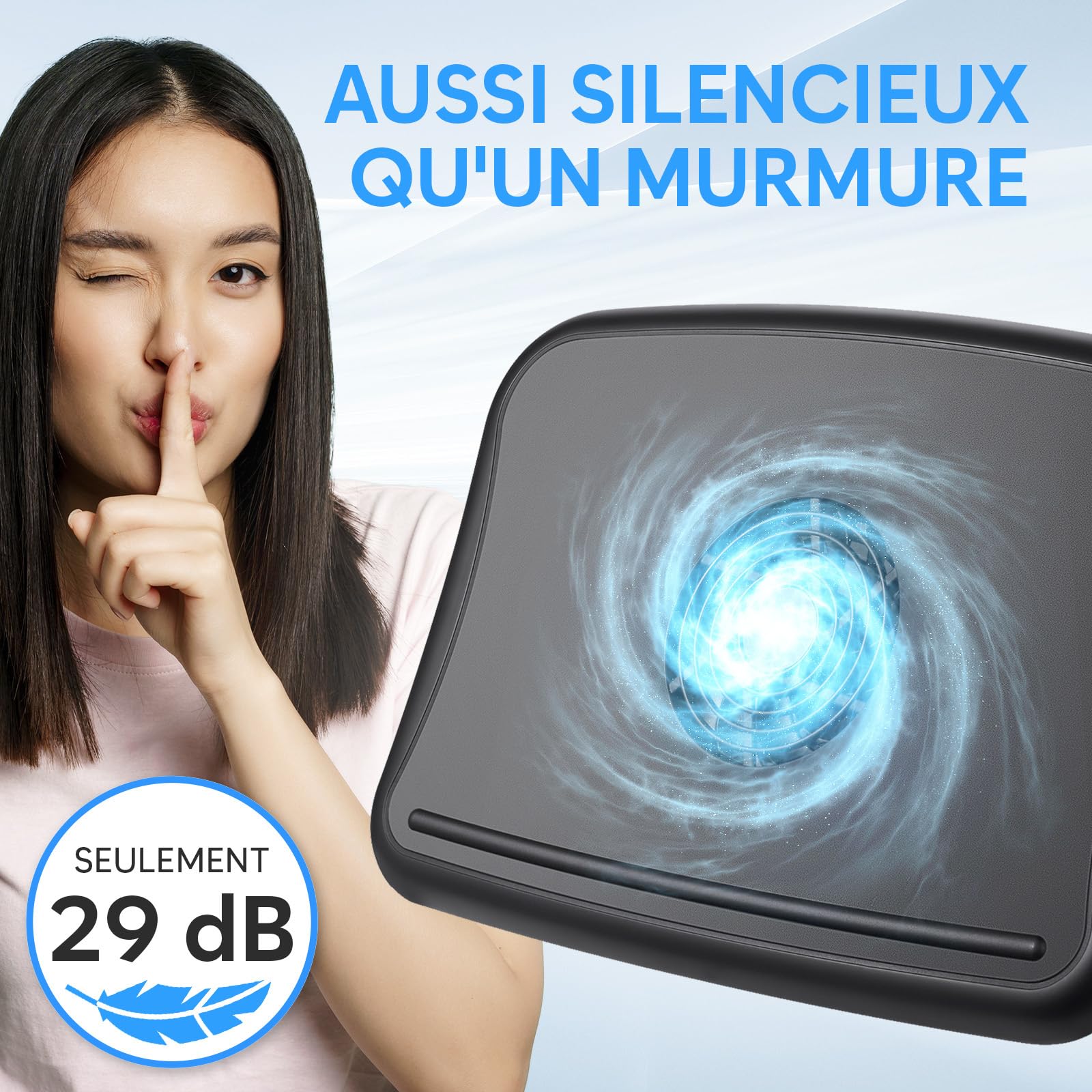 Klim Comfort+ + Refroidisseur PC Portable + Protégez-Vous et Votre PC de la surchauffe + Nouveauté 2024 + Support Ventilé 10" – 15.6" Très Confortable et Discret + Stable + Ventilateur Silencieux