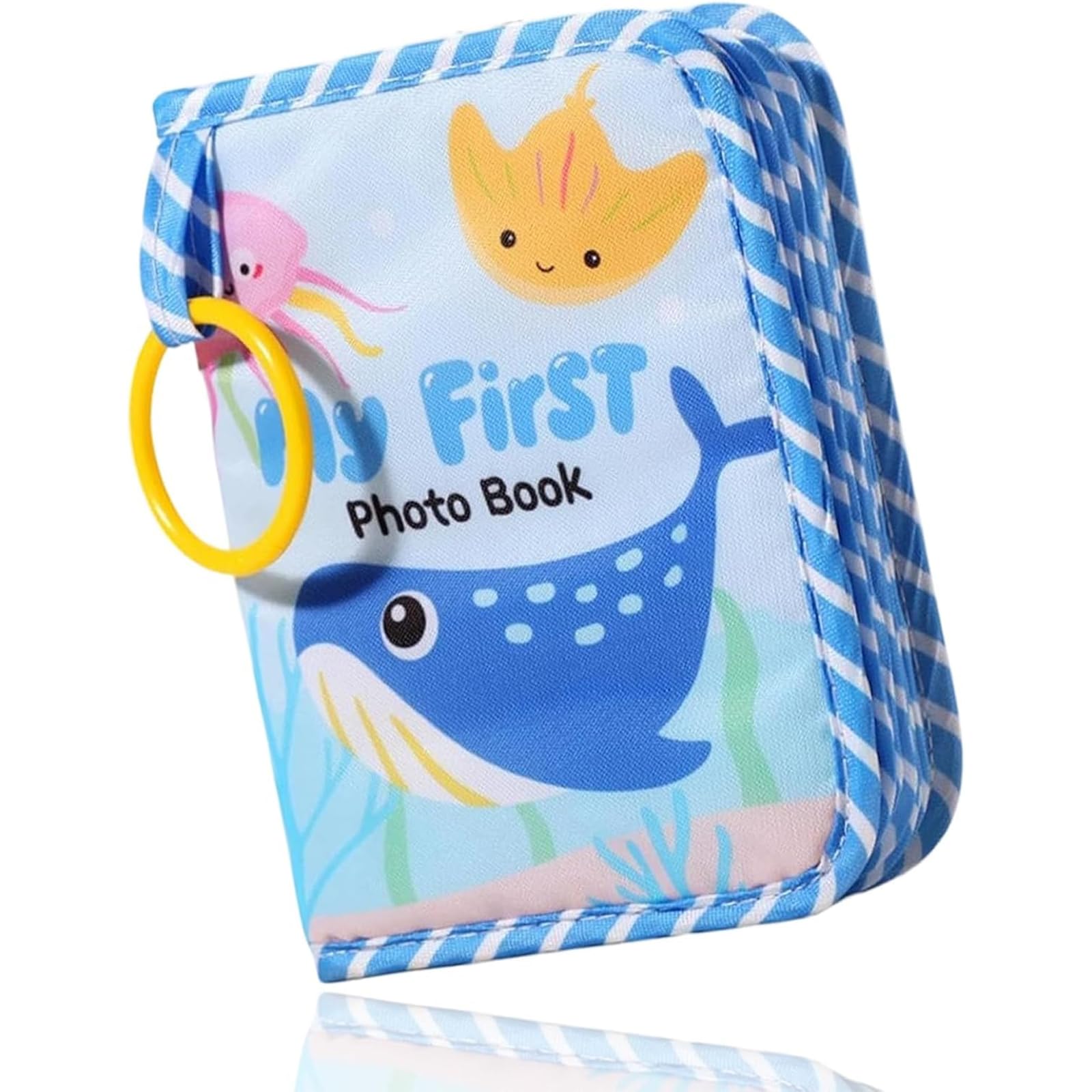 My First Photo Book Album, Photo Albums with Mirror Photos Album Soft Book, Cute Blue Albums Suitable as a Memory Gift for Birthdays