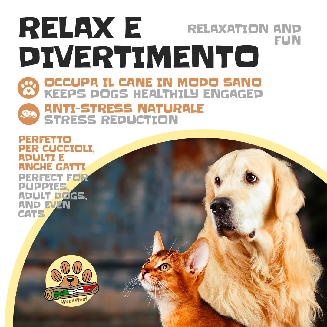 WoodWoof Masticativi Naturali per Cani Stick Ulivo S 60-120 g Antistress Igiene Dentale