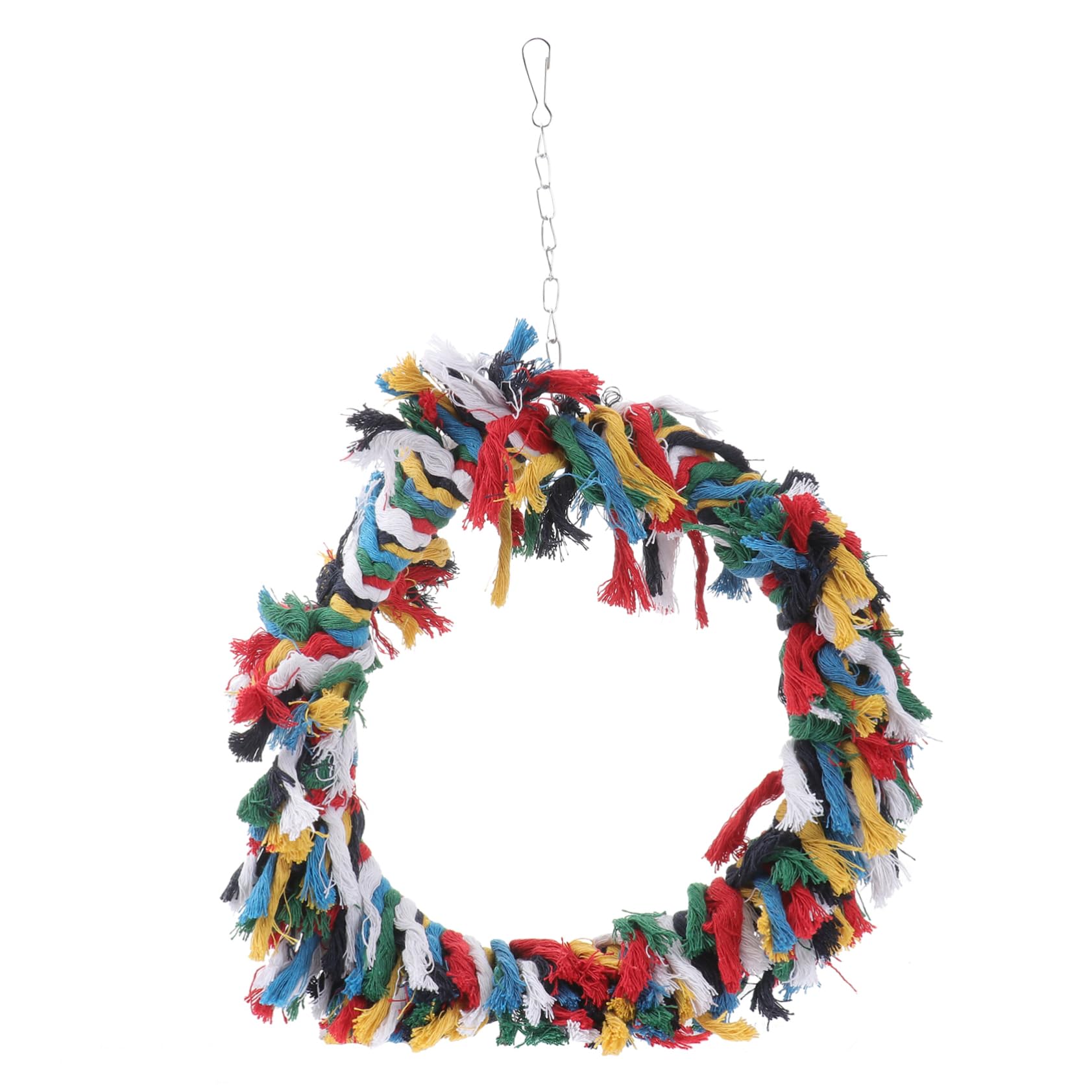 BESPORTBLE 2pezzi Giocattolo Per Uccelli Cotone Colorato Anello Per Pappagalli e Cocoriti Ropes Da Grooming Per Cage Accessorio Per Climbing e Preening Salute e Benessere Degli Uccelli Colori