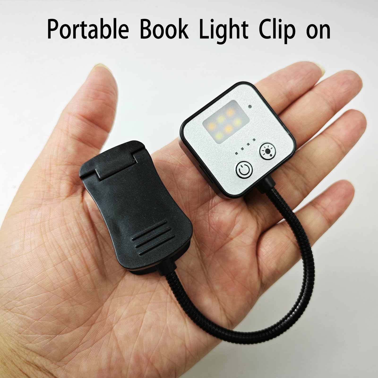 Wiederaufladbare Buchlichter zum Lesen in der Nacht im Bett, wiederaufladbares LED-Buchlicht mit Memory-Funktion, leichtes Bücherlicht, Bulk-Clip, kleine Reise-Leselampen für Buchliebhaber