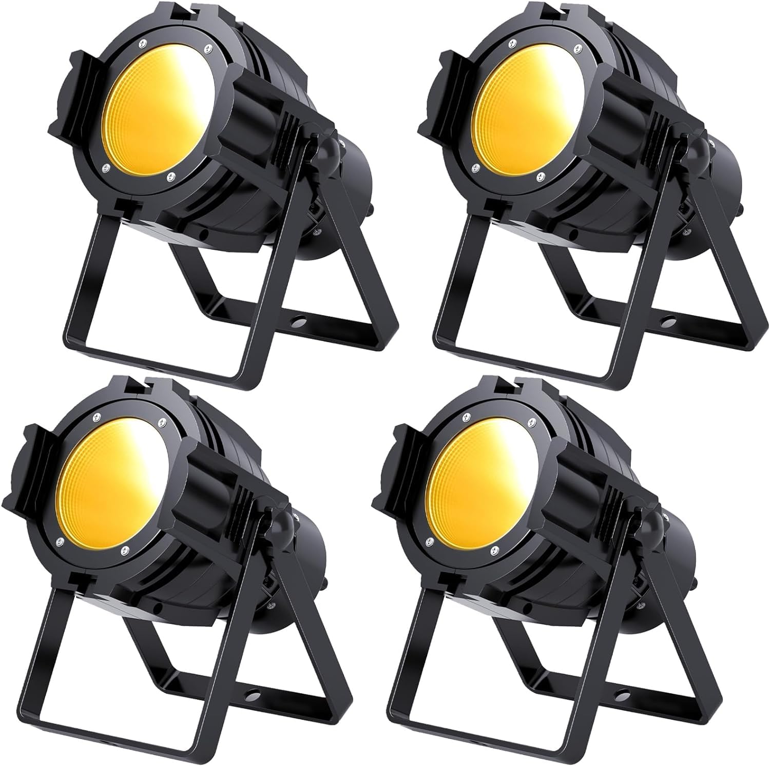4er 80W COB-Licht LED par Scheinwerfer Strahler mit DMX, 3 Helligkeit Professionelle Stroboskoplicht Bühnenlicht für DJ, Studio, Konzert, Hochzeit, Theater, Fotostudio, Weihnachten