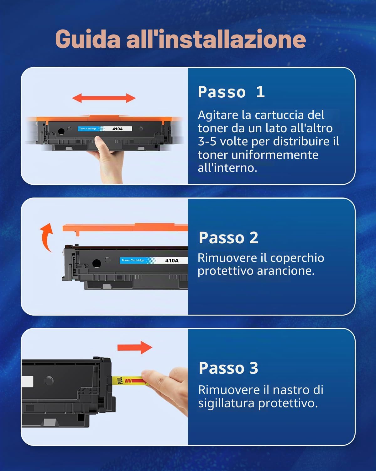 410A Cartuccia Toner Compatibile per HP 410A CF410A Toner 410X CF410X per HP Color LaserJet Pro MFP M477fdw M477fnw M477fdn M377dw M452nw M452dn M477 M452 ( 410A Nero Ciano Magenta Giallo, 4-Pack)
