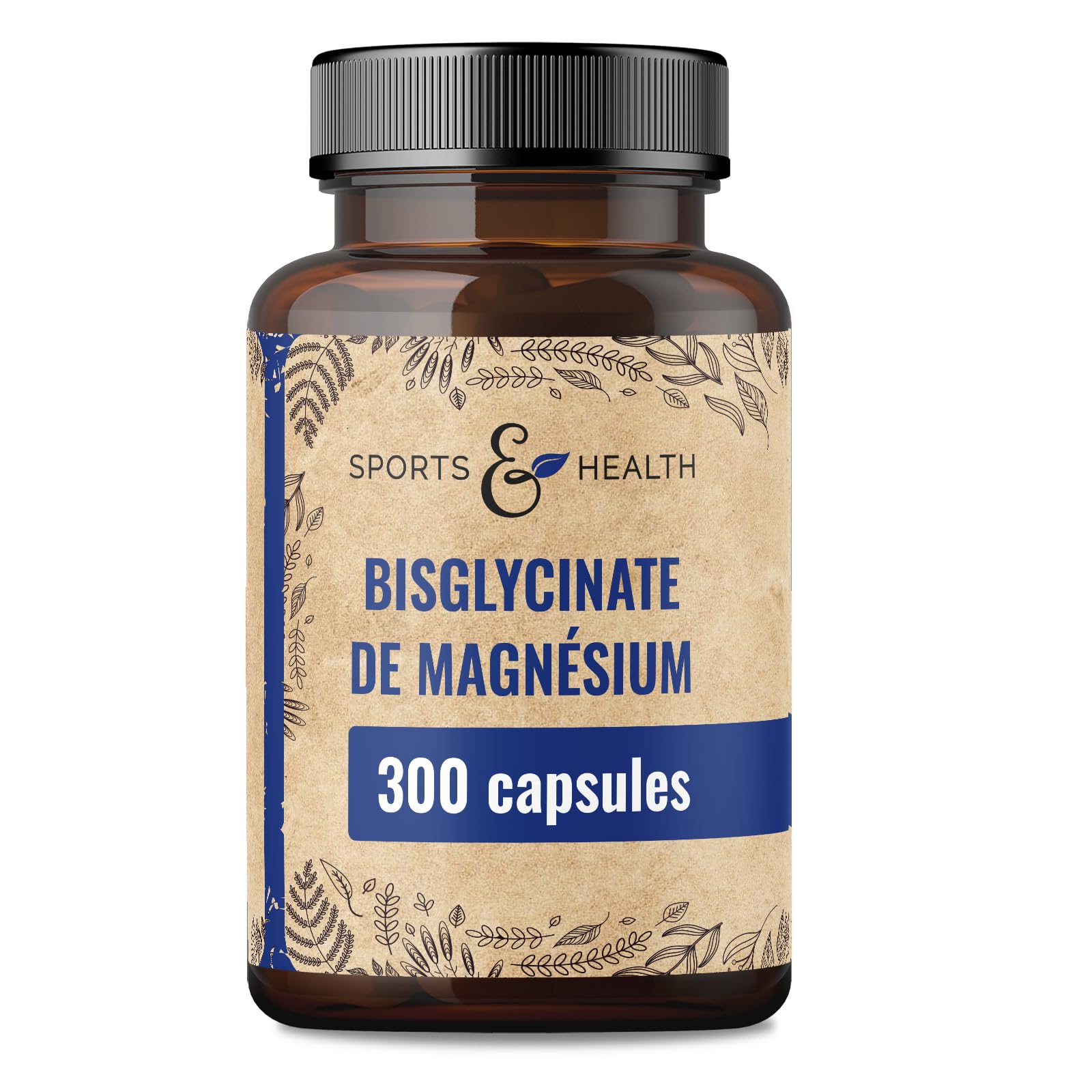 Magnésium Bisglycinate Gélules – 300 Gélules Hautement Dosées – Bisglycinate de Magnésium 400 mg par Portion Quotidienne – Végan – Magnesium Bisglycinate