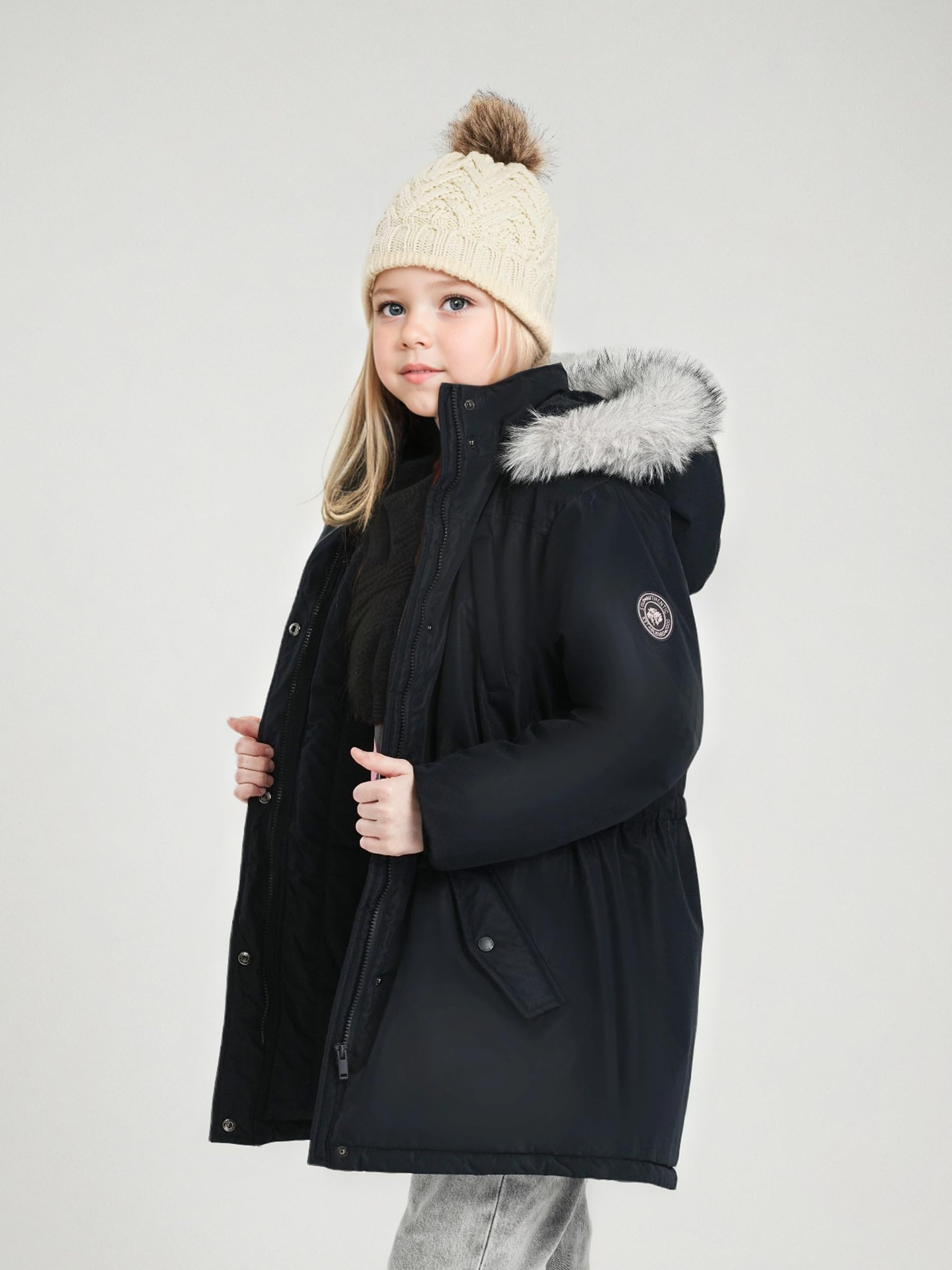 maoo garden Abrigo de Invierno para Niñas Parka Impermeable para Nieve con Capucha de Pelo y Revestimiento Pesado