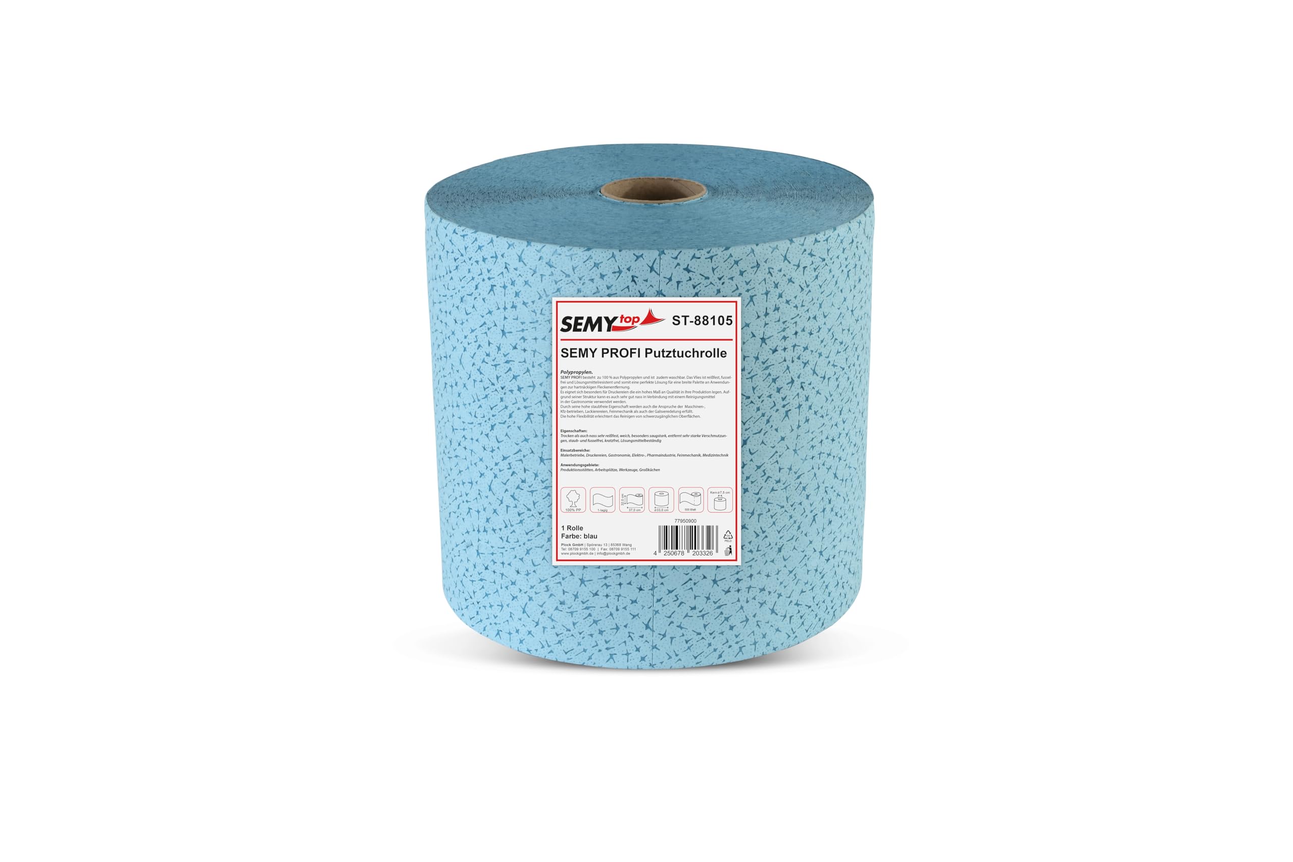 Semy Top Pulizia speciale rotolo di stoffa, blu, 29 x 37 cm, 500 fogli, Confezione 1er (1 x 1 pezzo)