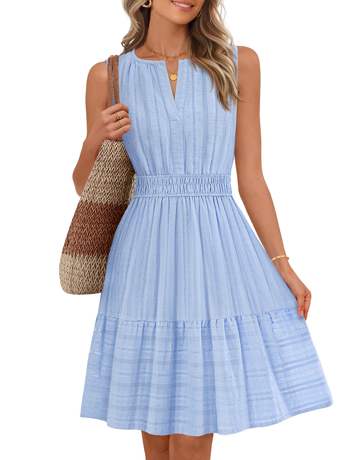 MEROKEETY Summer Casual Mini Sundress