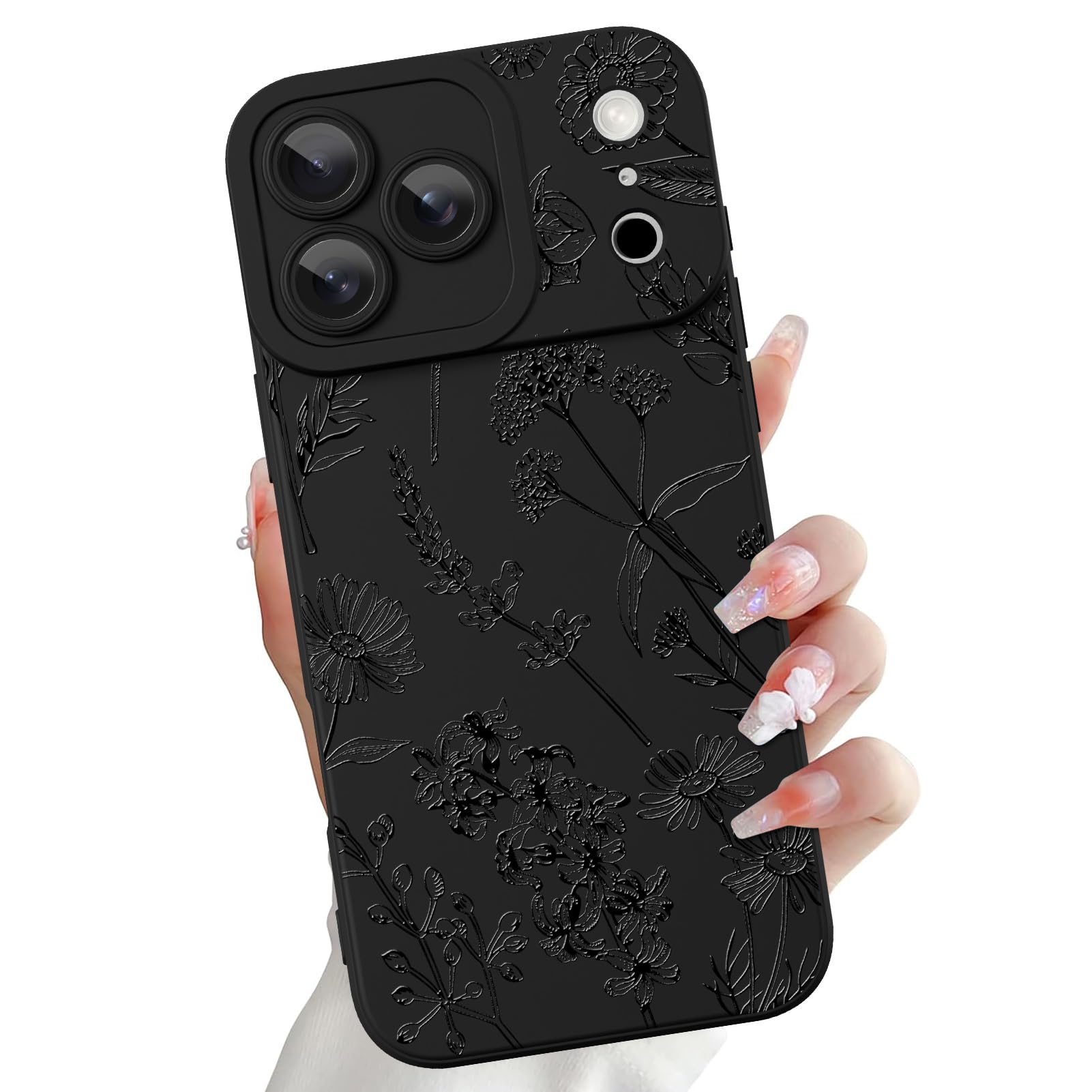 Coque iPhone 17 Pro Max motif floral silicone mignon protection - 7