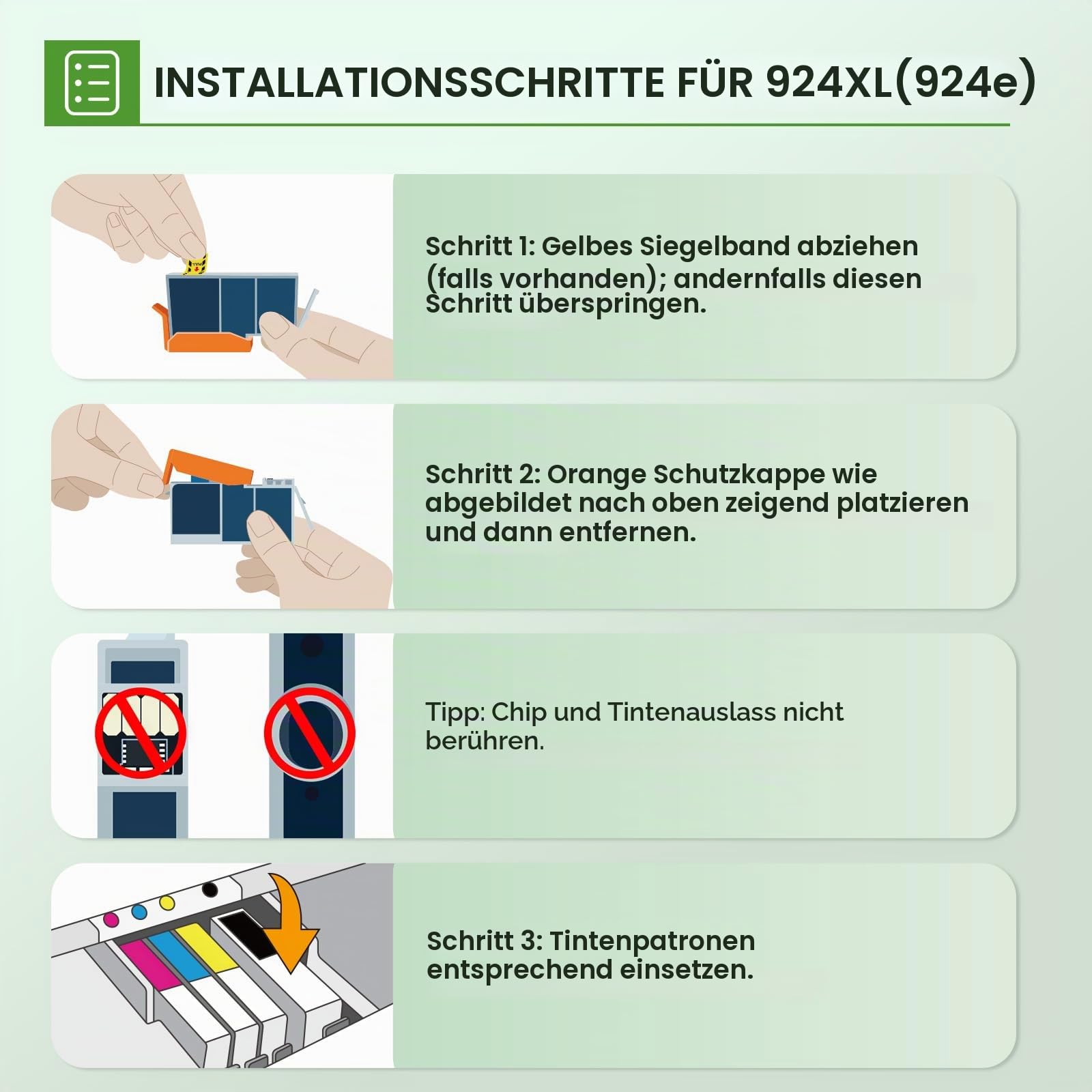 924 Patronen Multipack 8122e 8132e 8120e 8130e für HP 924 924XL 924e XL