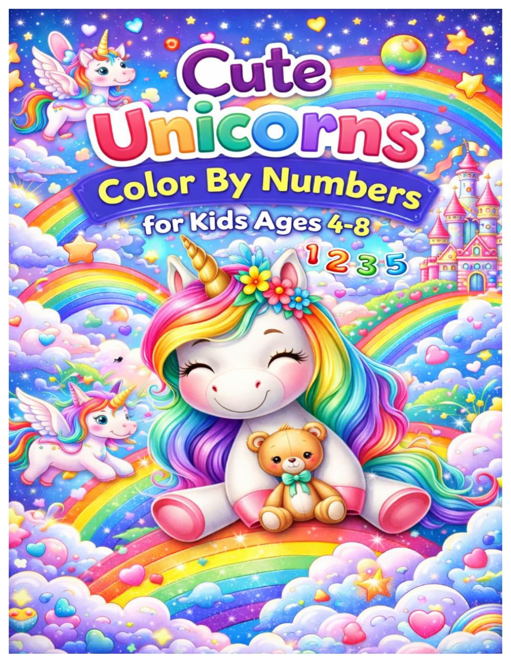 Cute Unicorns Color by Numbers for Kids Ages 4-8: Fun and Magical Coloring Activities with Unicorns, Rainbows, and Cute Designs