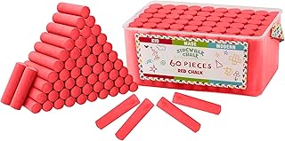 Kid Made Modern Paquete de 60 tizas para acera, color rojo