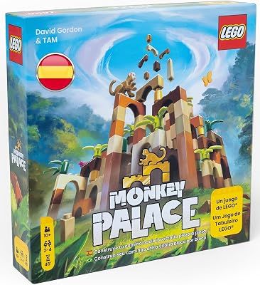 Asmodees Monkey Palace: Un Juego de Mesa de Lego – Construye Tu Camino hacia La Victoria Pieza A Pieza Juego Divertido para Familias, Niños y Adultos de Construir, Edad 10+, 2-4 Jugadores, 45 Min