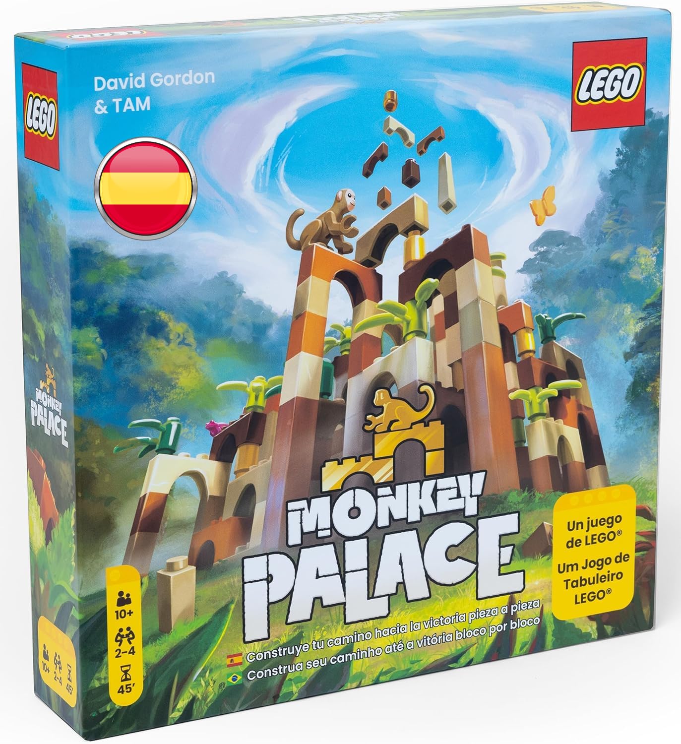 Asmodees Monkey Palace: Un Juego de Mesa de Lego - Construye Tu Camino hacia La Victoria Pieza A Pieza Juego Divertido para Familias, Niños y Adultos de Construir, Edad 10+, 2-​4 Jugadores, 45 Min