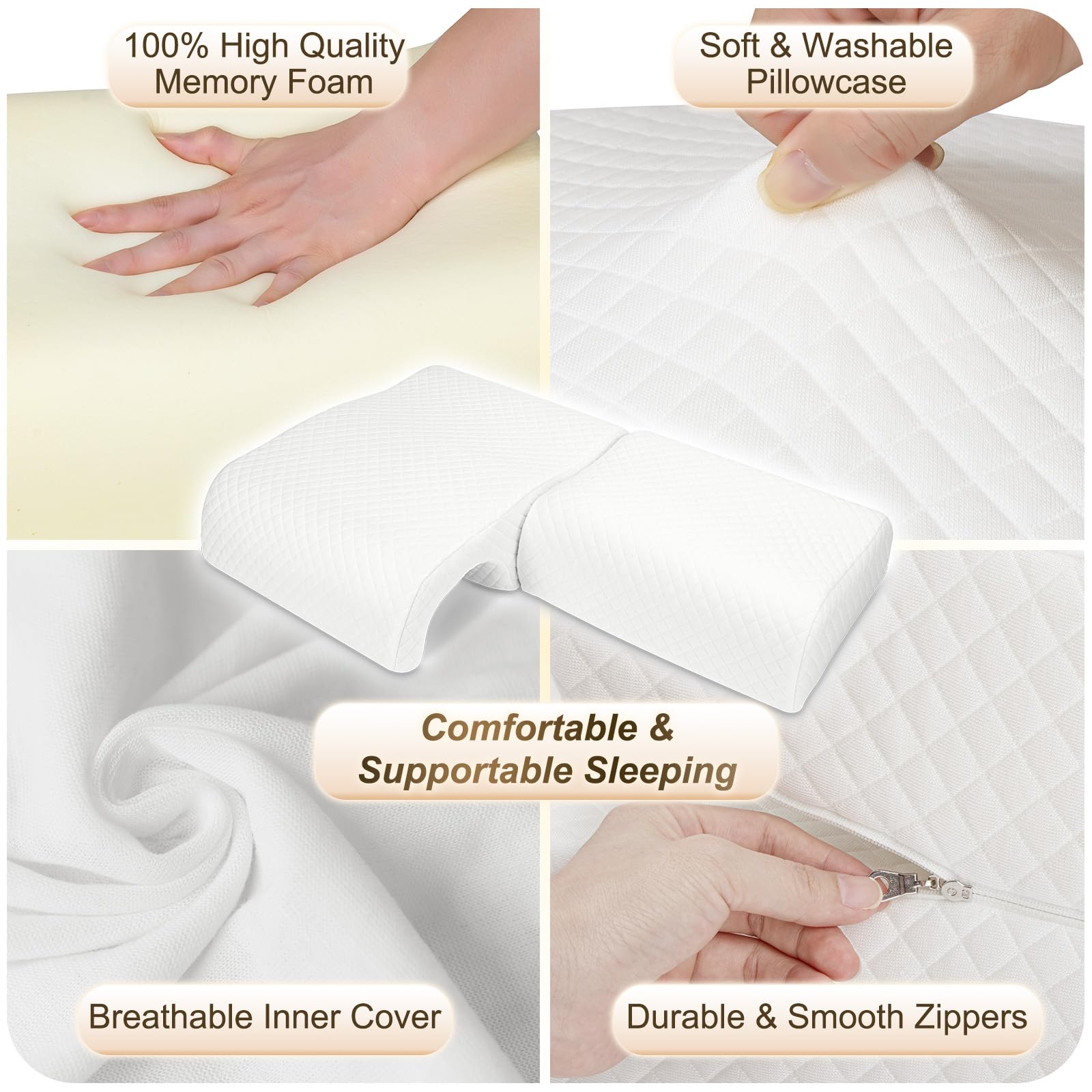 HOMCA Oreiller Ergonomique en Mousse à Mémoire Oreiller de Repos Romantique pour Couple Coussin Cervical Oreiller pour Le Bras