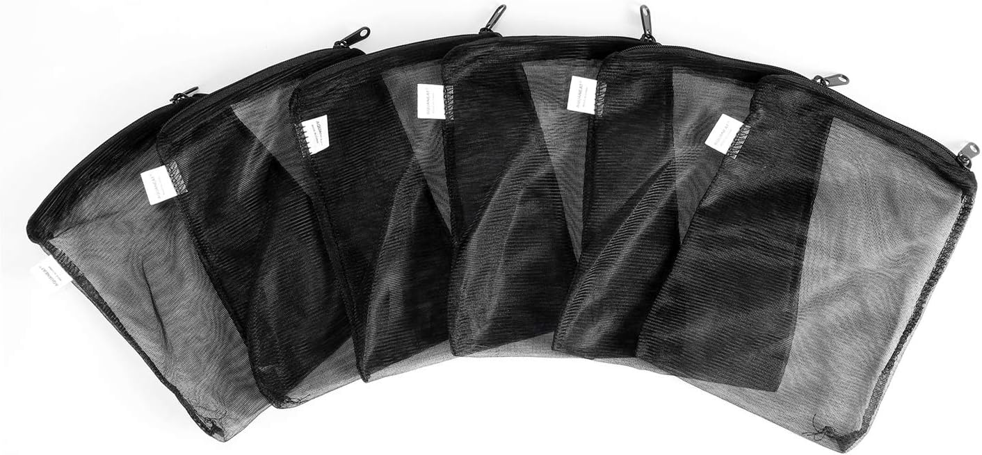 AQUANEAT Filter Media Extra Fine Mesh Bags Plastic Zipper Reusable for Aquarium Fish Tank koi Pond (8"x5.5" (6 pcs))