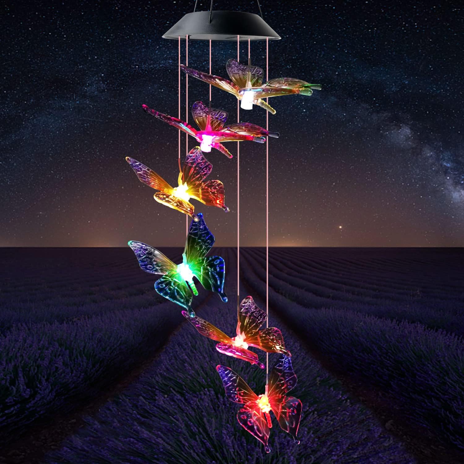 Butterfly Wind Chimes, Solar windchimes, Outdoor, Patio Decorations Outdoor Butterfly Garden Decor Garden Chimes