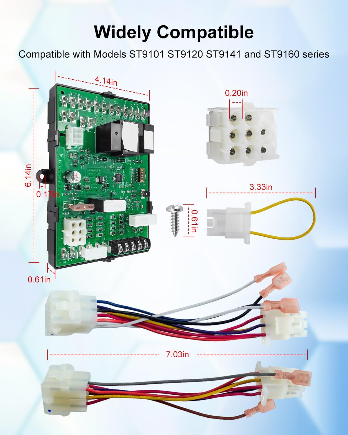Replace ST9120U1011 Universal Electronic Fan Timer Control Circuit Board Compatible with Model ST9101 ST9120 ST9141 St9160