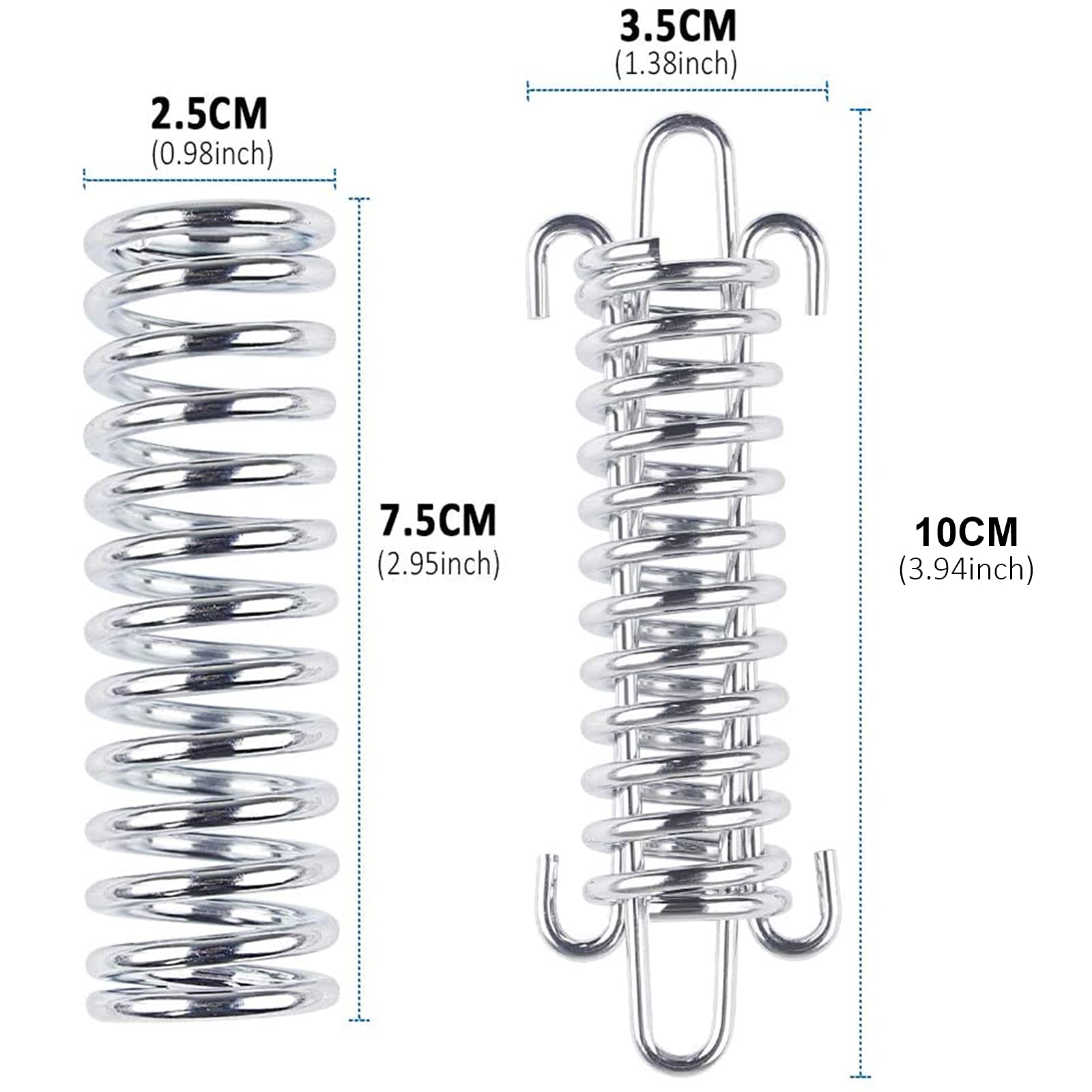 6 Stuks Springs Luifel Trekveer Van Koolstofstaal Trekveer Schroefveren Stainless Steel Tension Spring Trekveer Van Roestvrij Staal Touw Spanner Camping Tent Spring Bevestigingsset Luifel Swing Veer