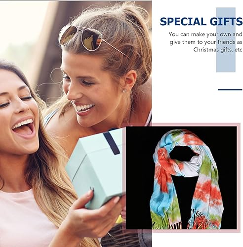 Miniatura 9 de EXCEART Bufanda blanca de algodón Bufanda DIY En blanco para teñido anudado Graffiti hecho a mano Niños DIY Pintura Dibujo Mujeres Blanco