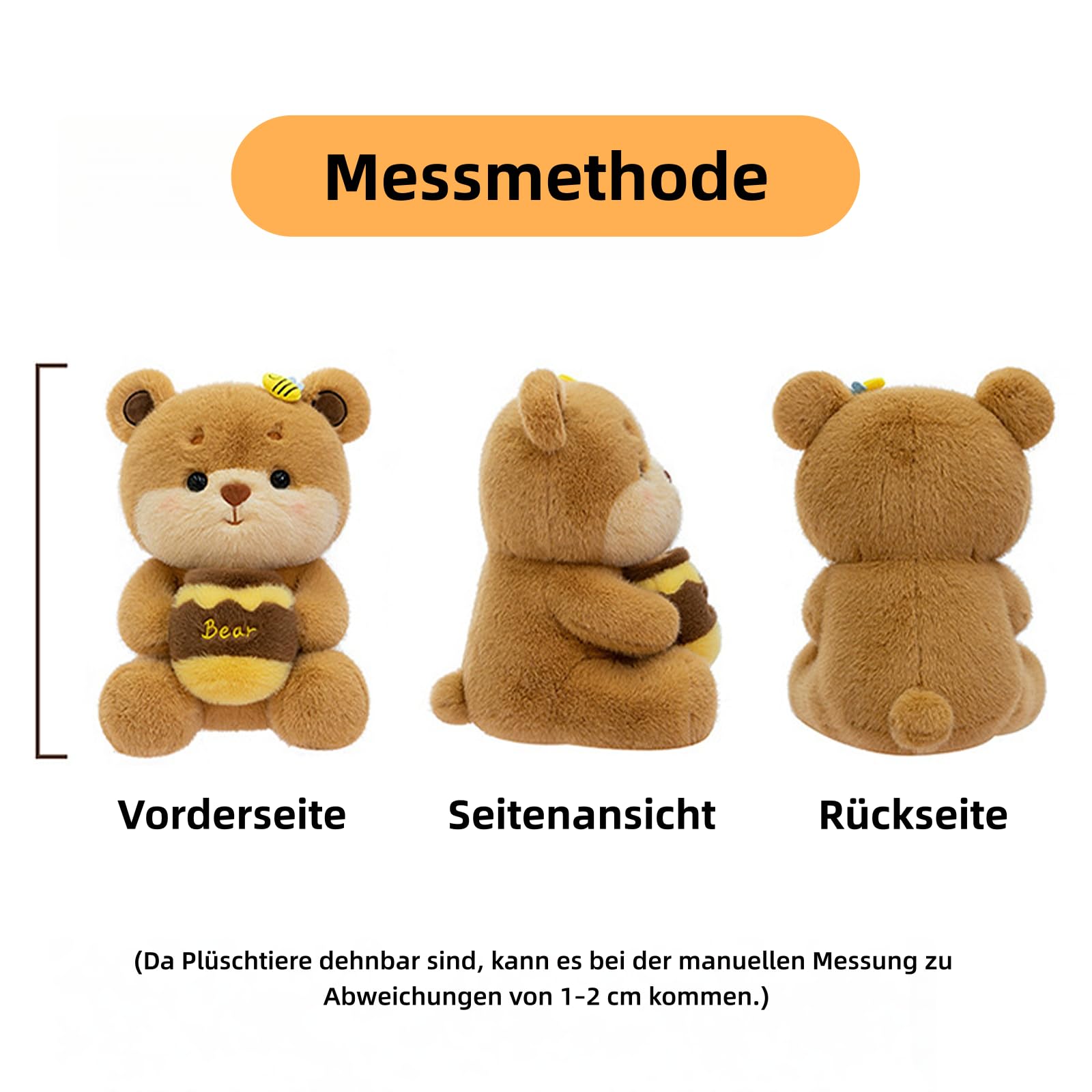 Honigbär Kuscheltier, Niedliche Bär Plüsch Stofftier, Weiches Flauschiges Teddybär Plüschtier für Kinder, Geschenk & Kinderzimmer Deko (50 cm)