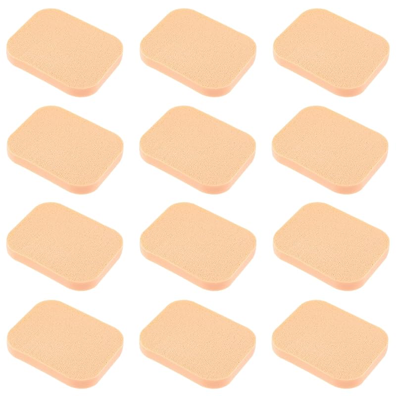 Giantree 12 Esponjas Quadradas para Maquiagem, Cor de Pele