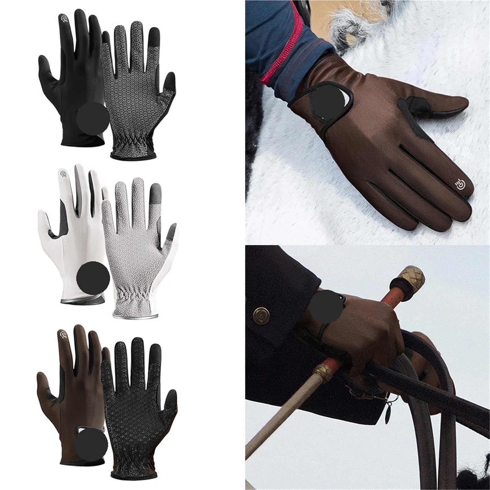 Guanti da Equitazione Guanti Antiscivolo Traspiranti e antiattrito Guanti da Equitazione Guanti da Cavallo Attrezzatura for Accessori for Cavalieri per L'Equitazione(White,M)